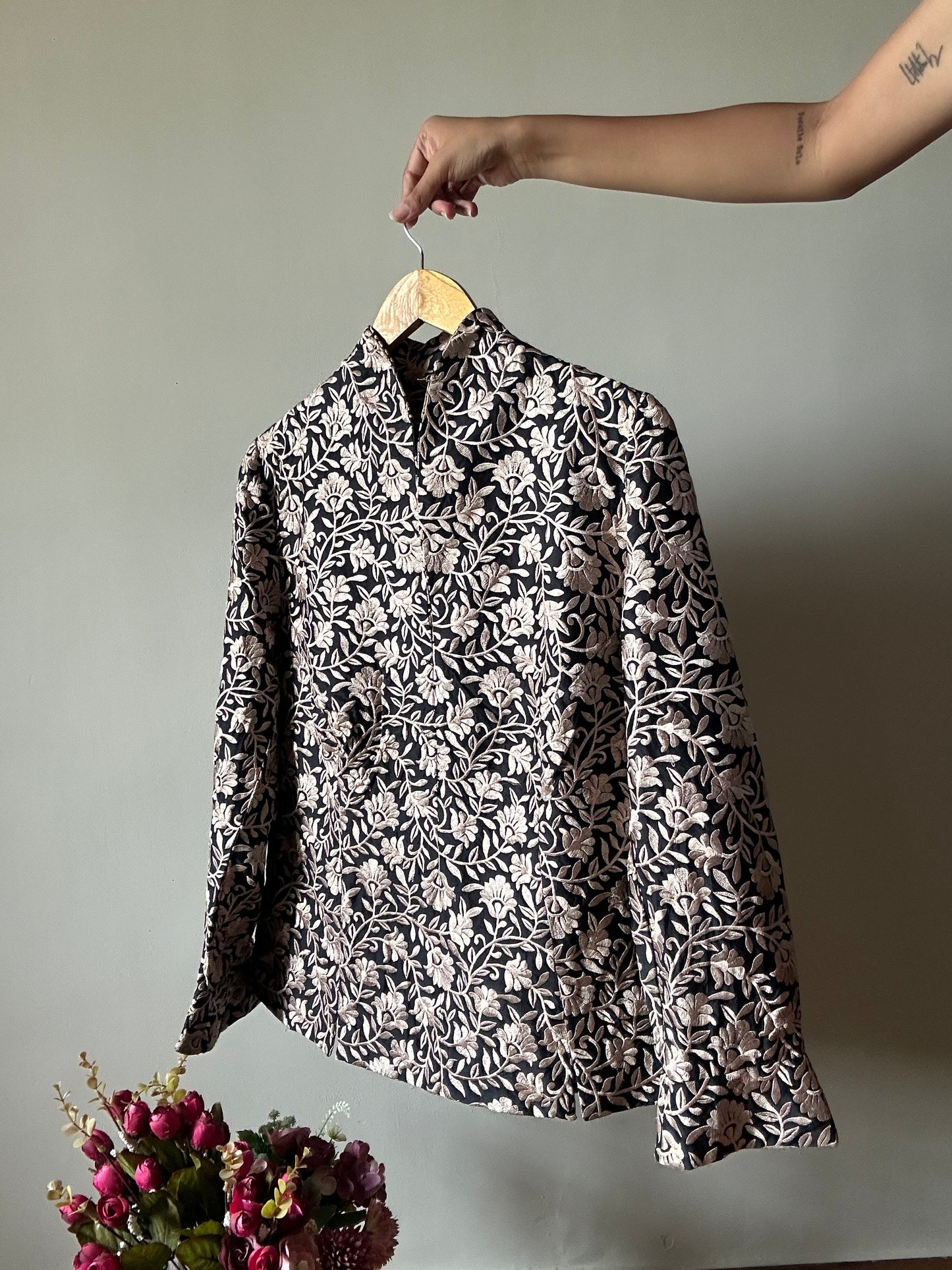 Linientreu Vintage Shirt All Embroidered With Back Zipper