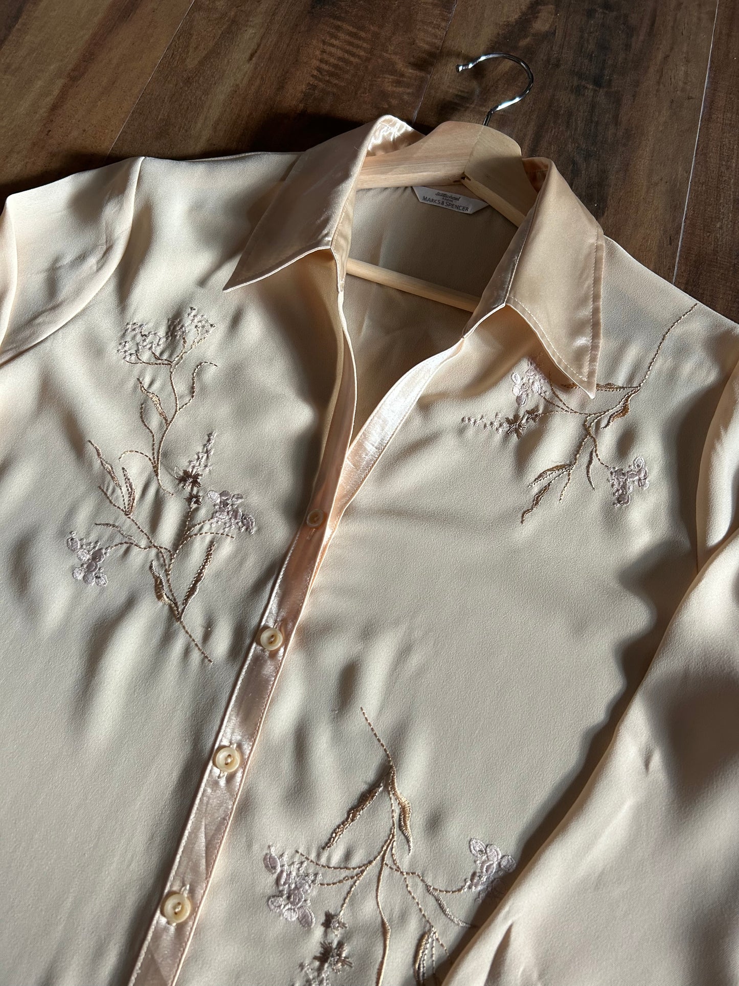 St Michael from Marks & Spencer Floral Embroidered Vintage Shirt