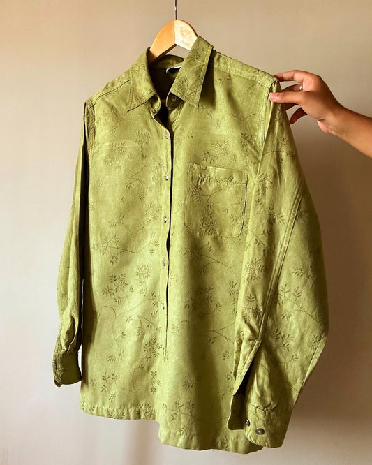 Vintage Appàrenza Embroidery Suede Shirt