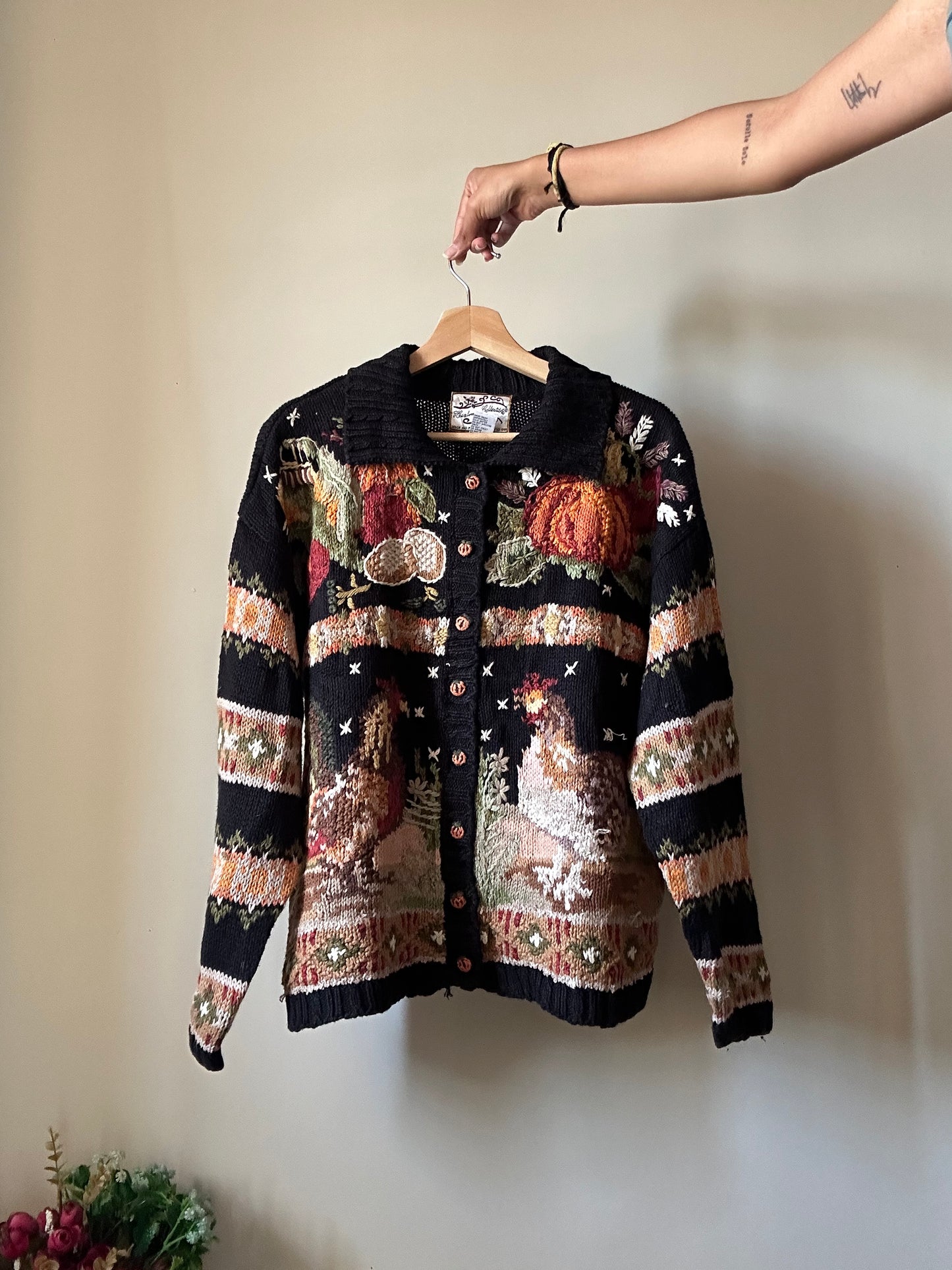 Heirloom Collectibles Vintage All Embroidered Cardigan