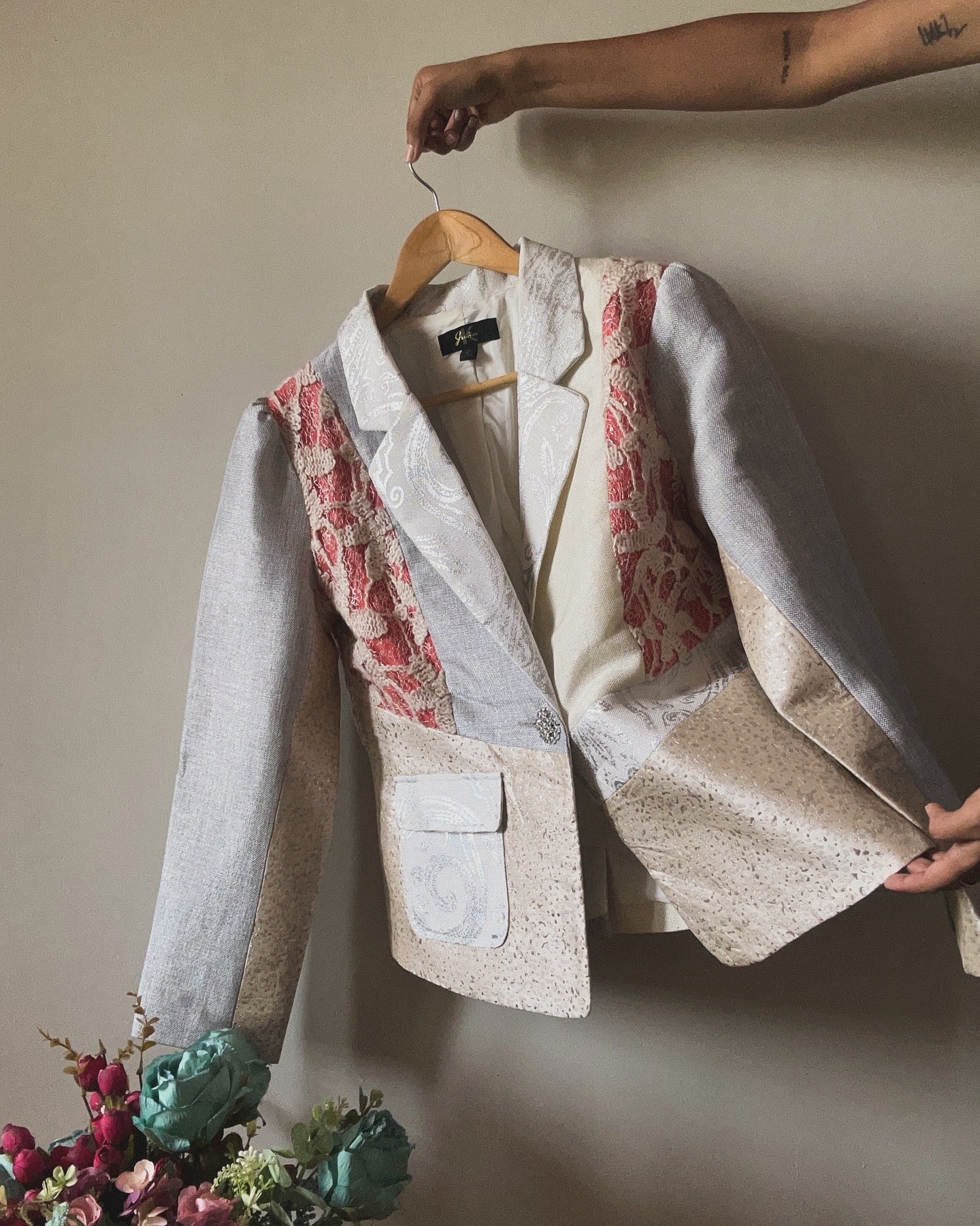 Vintage Patch Work Statement Blazer