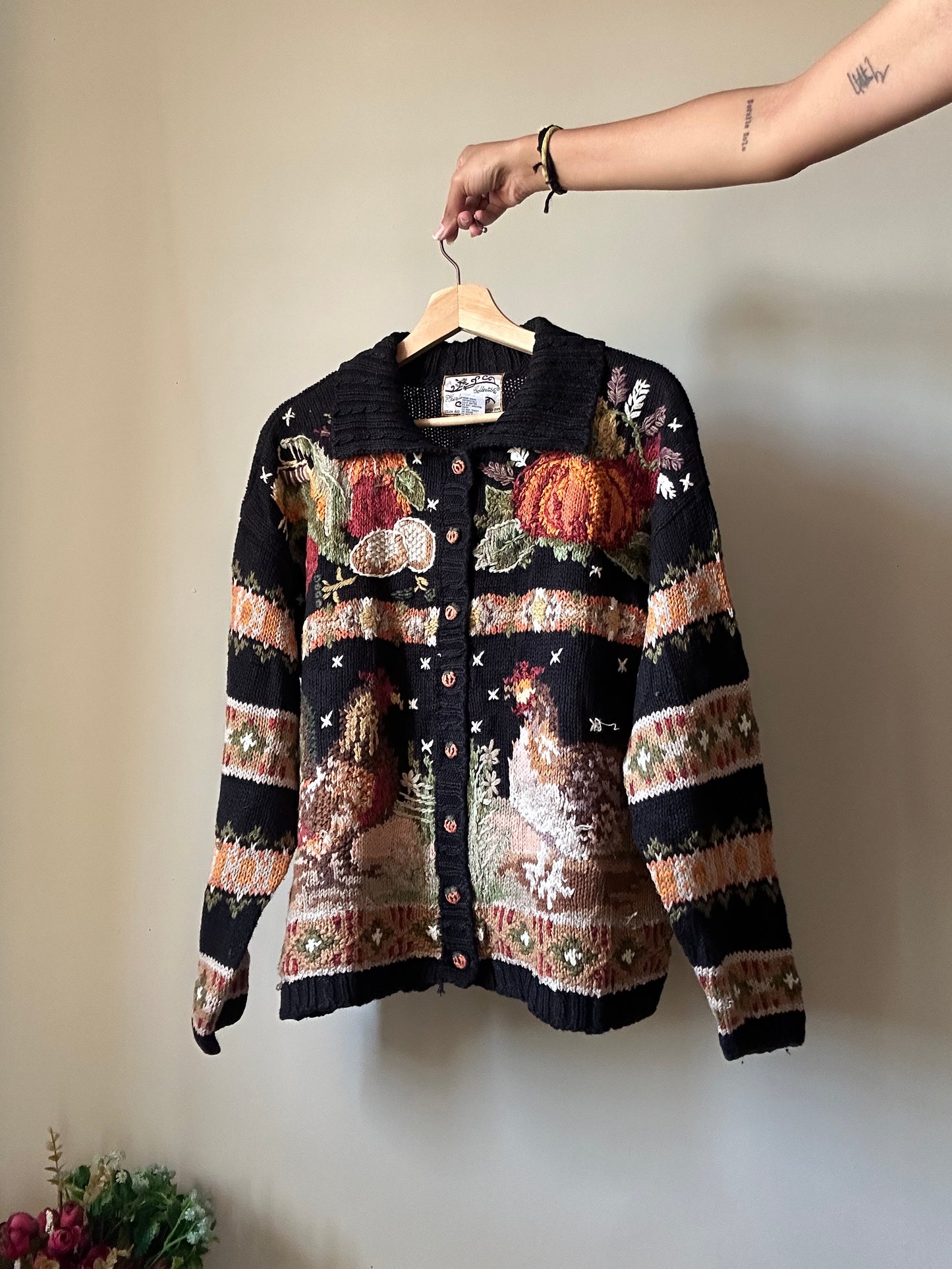 Heirloom Collectibles Vintage All Embroidered Cardigan