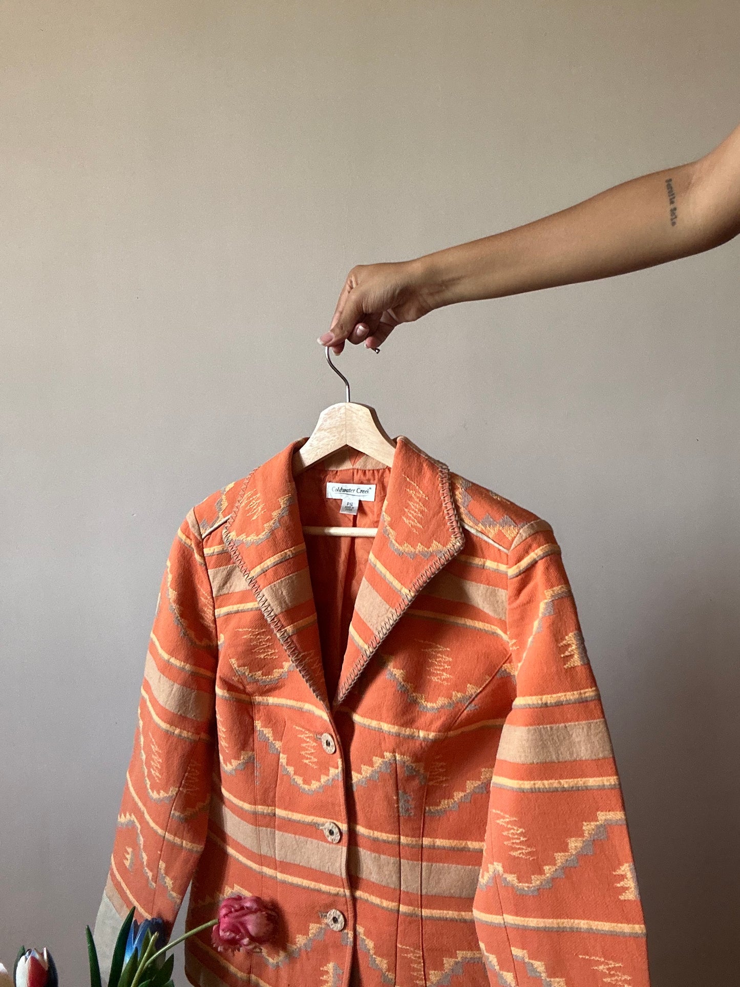 Coldwater Creek Embroidered And Weaved Blazer