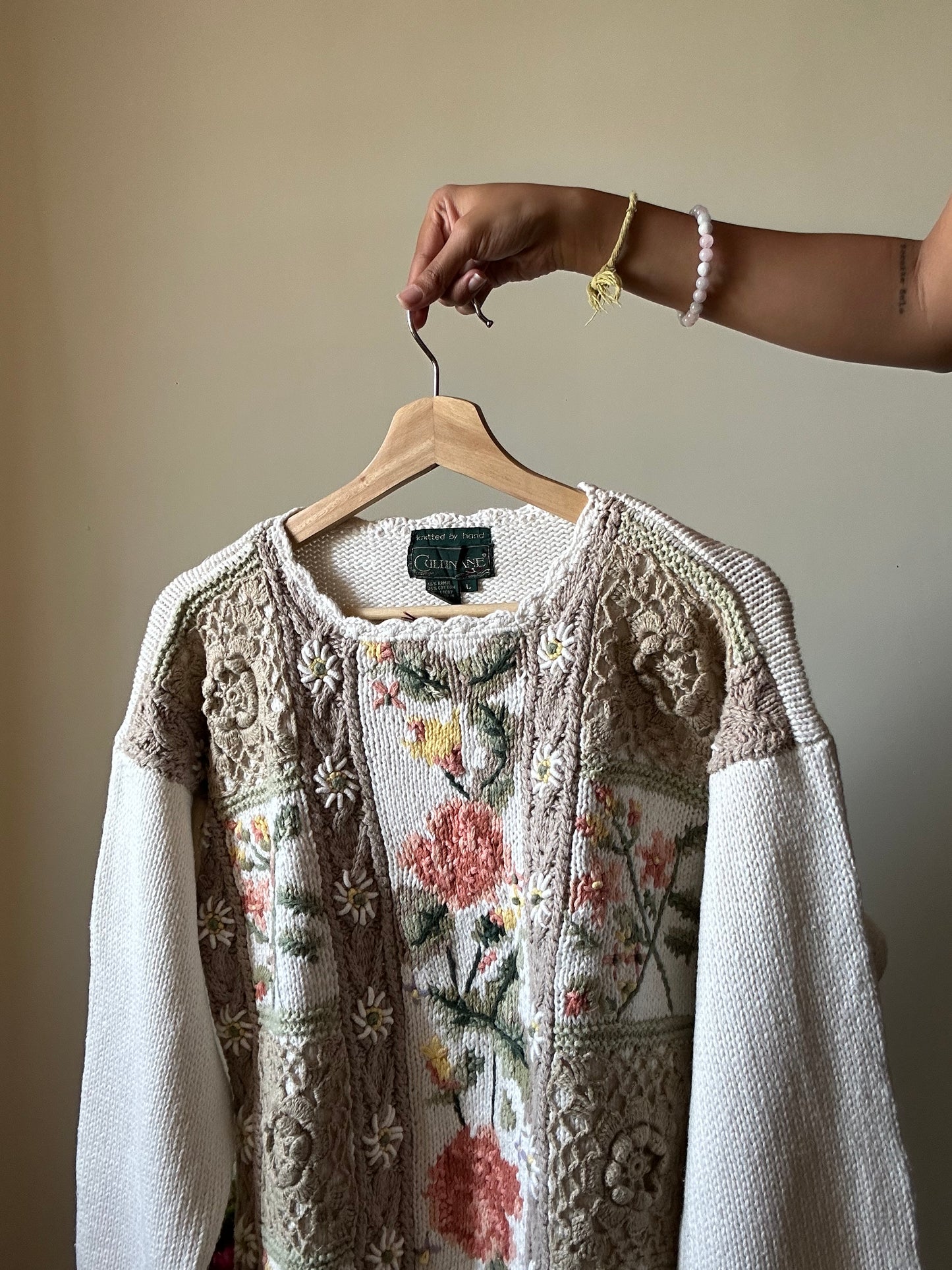 Vintage Cullinane HandKnit Pullover With Embroidery