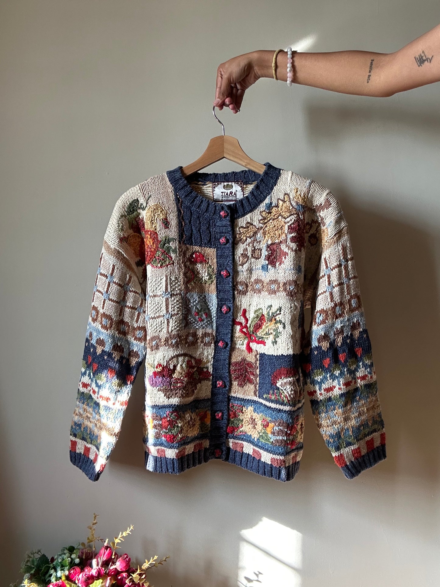 Tiara Vintage Hand Embroidered Cardigan