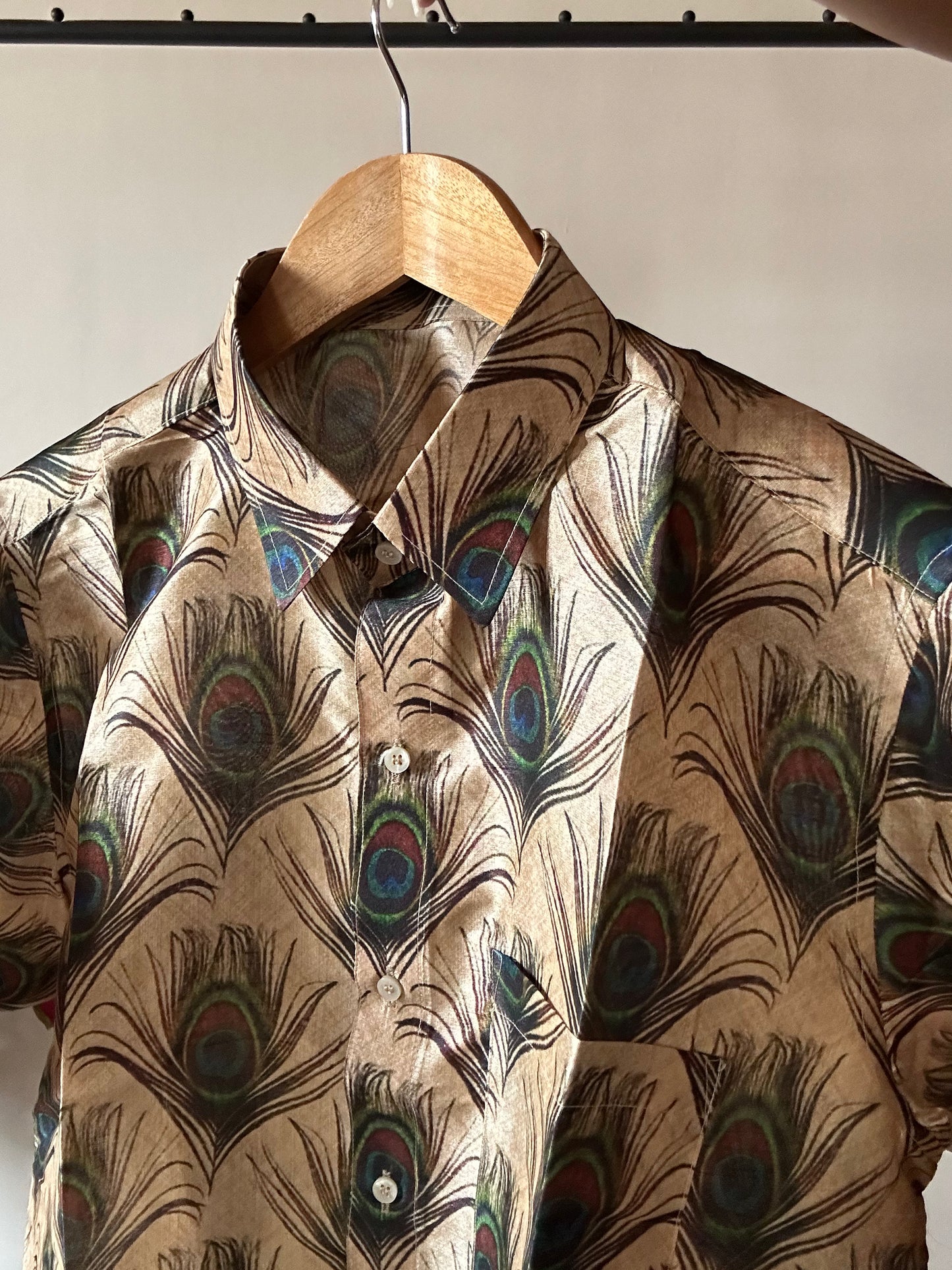 Peacock Feather Tussar Silk Shirt