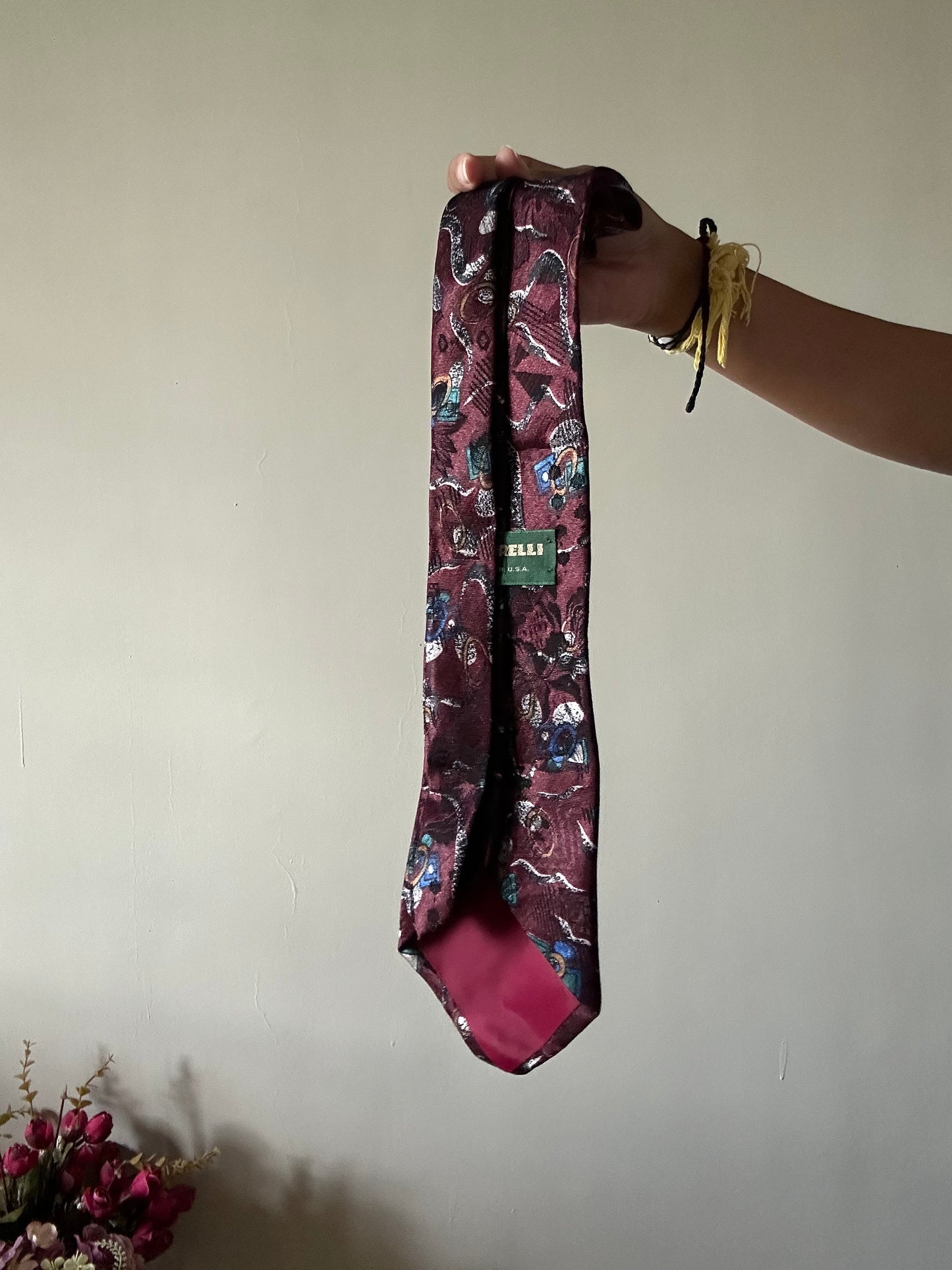 Lucarelli Vintage Abstract Print And Textured Tie