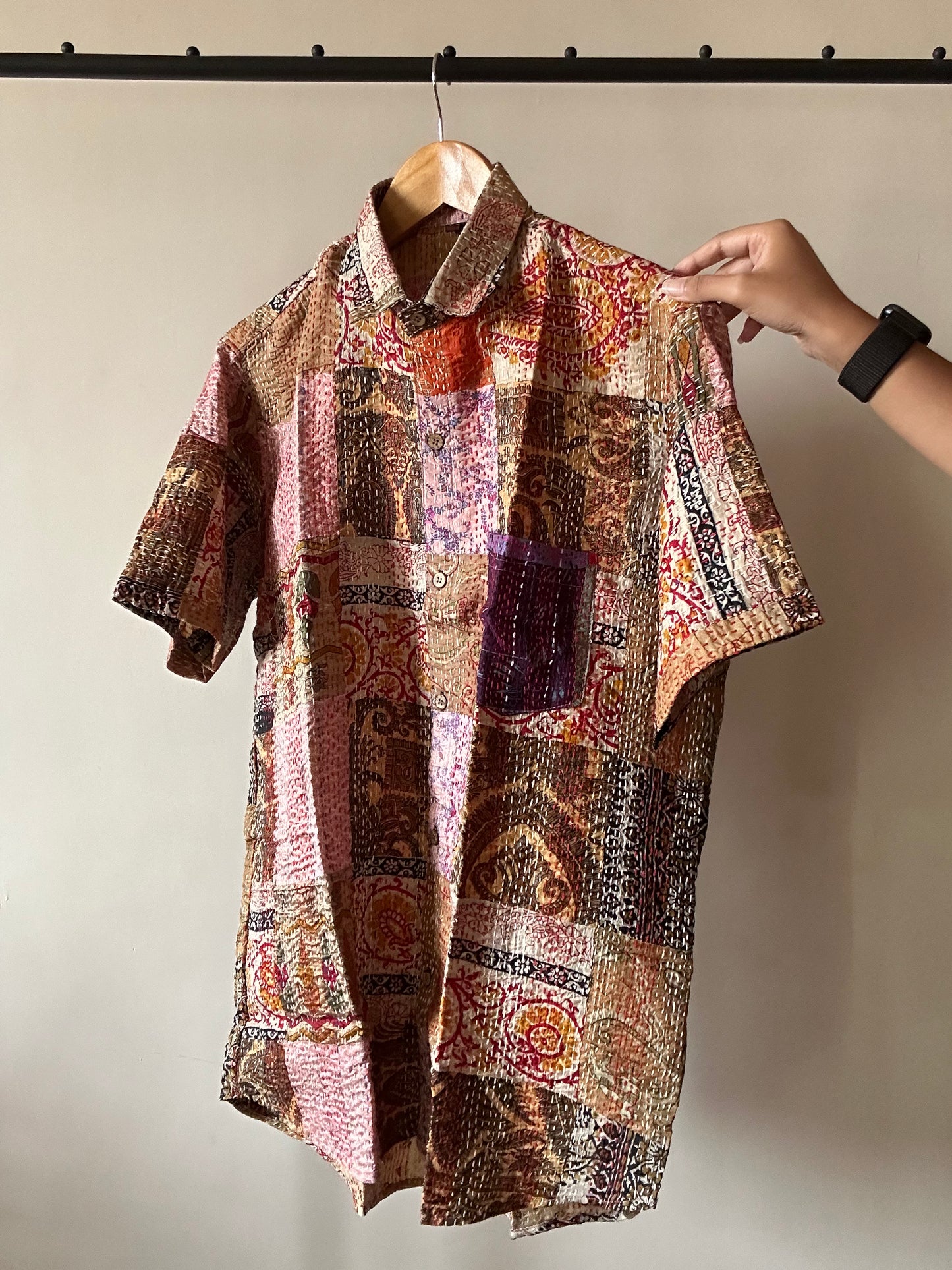 Paradise Patch Work Kantha Embroidery Shirt