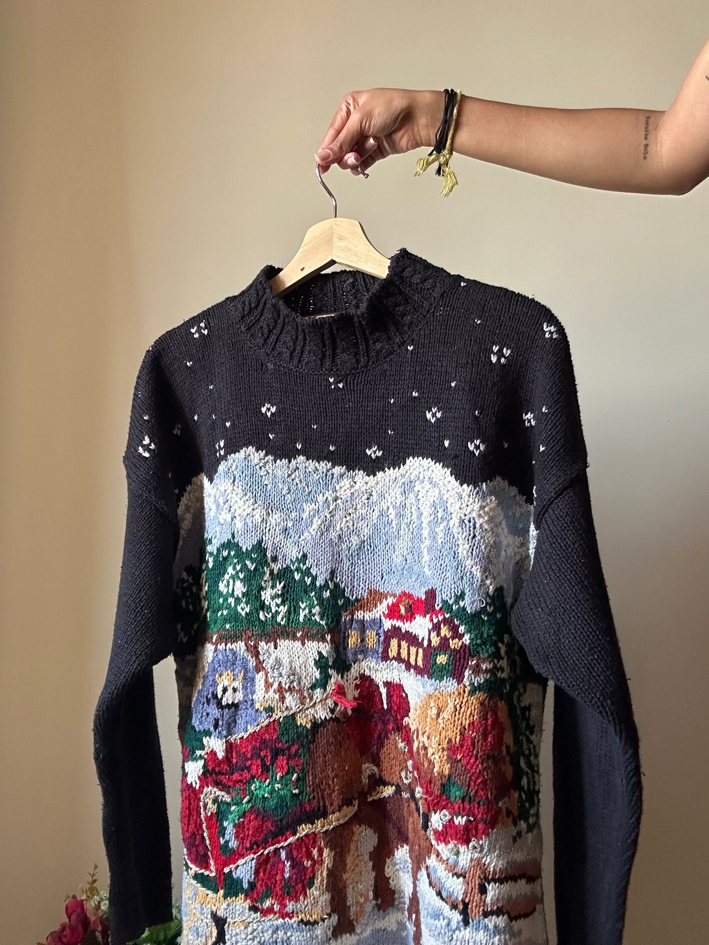 Vintage Tiara Christmas Village Pullover