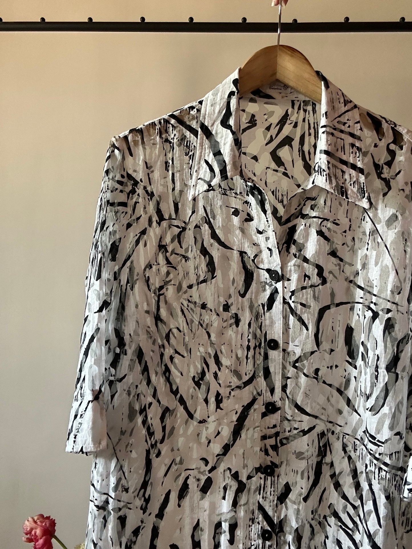 Vintage Semi Sheer Zebra Print Shirt