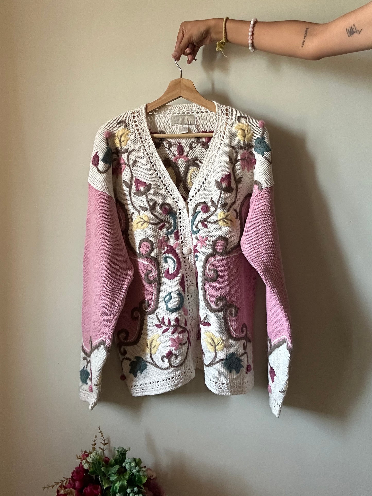 Vintage Distinctions Vintage All Embroidered Cardigan