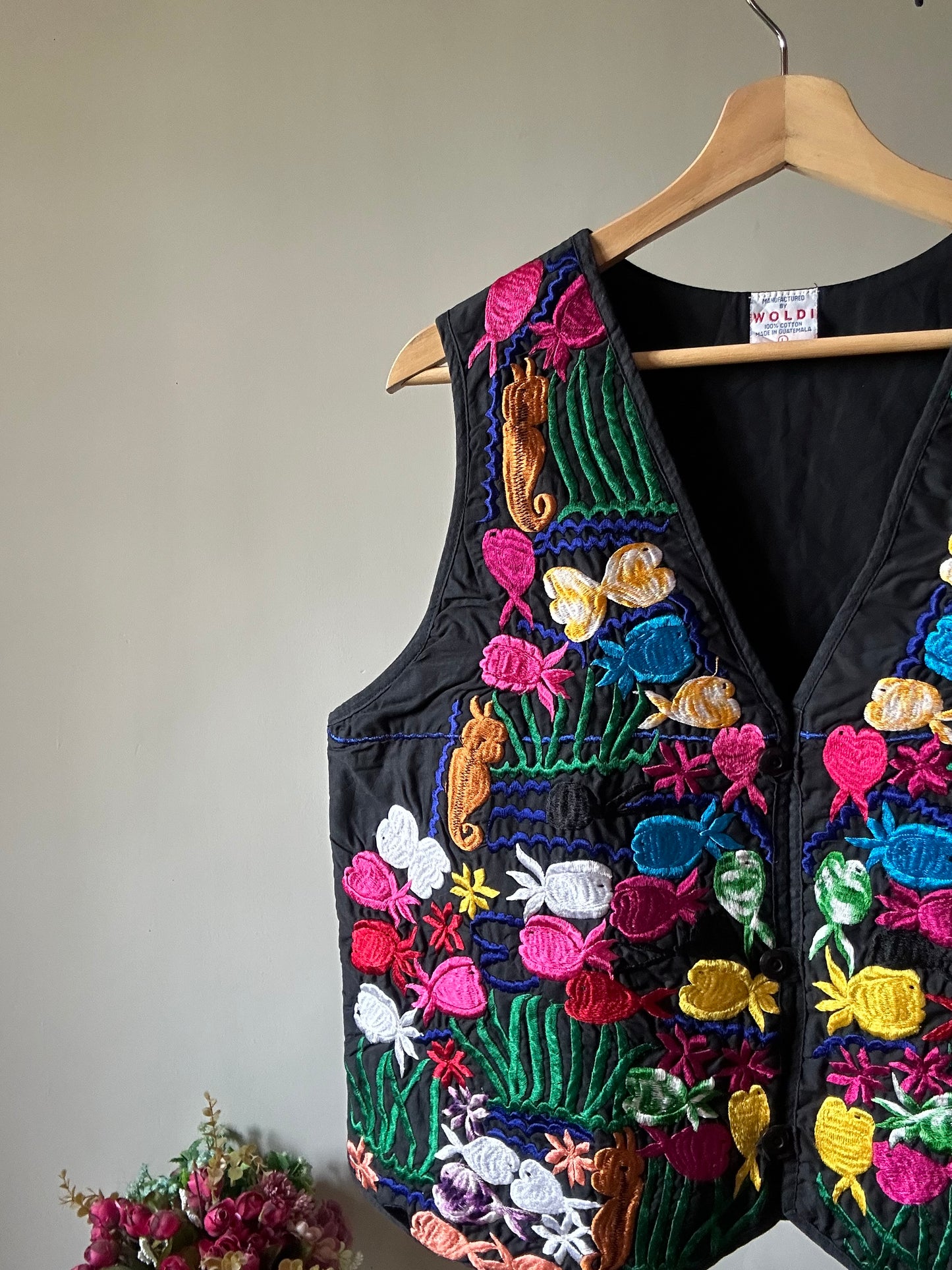 Vintage WOLDI All Embroidered Vest