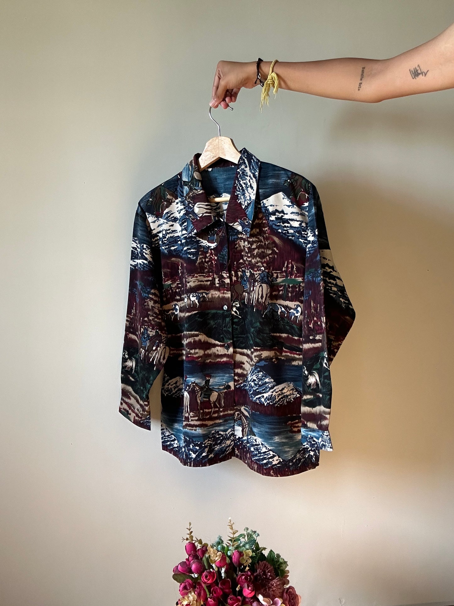 Vintage Mountain life Print Shirt