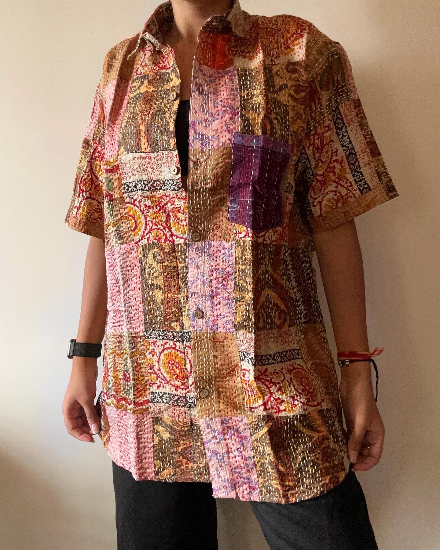 Paradise Patch Work Kantha Embroidery Shirt