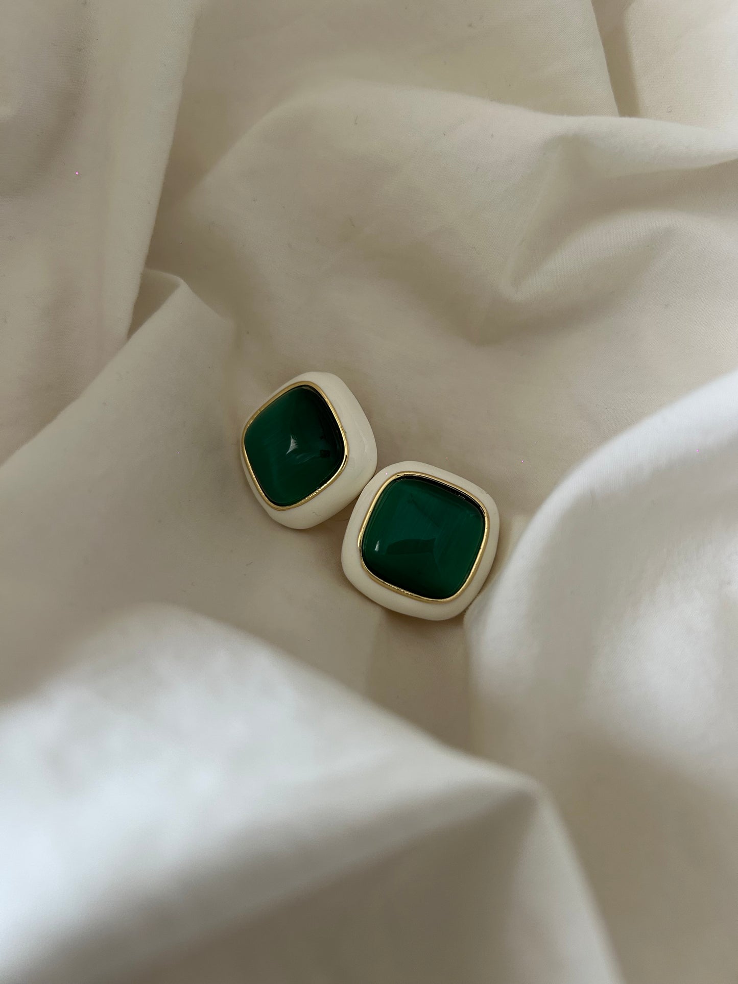 Green Stone Studs