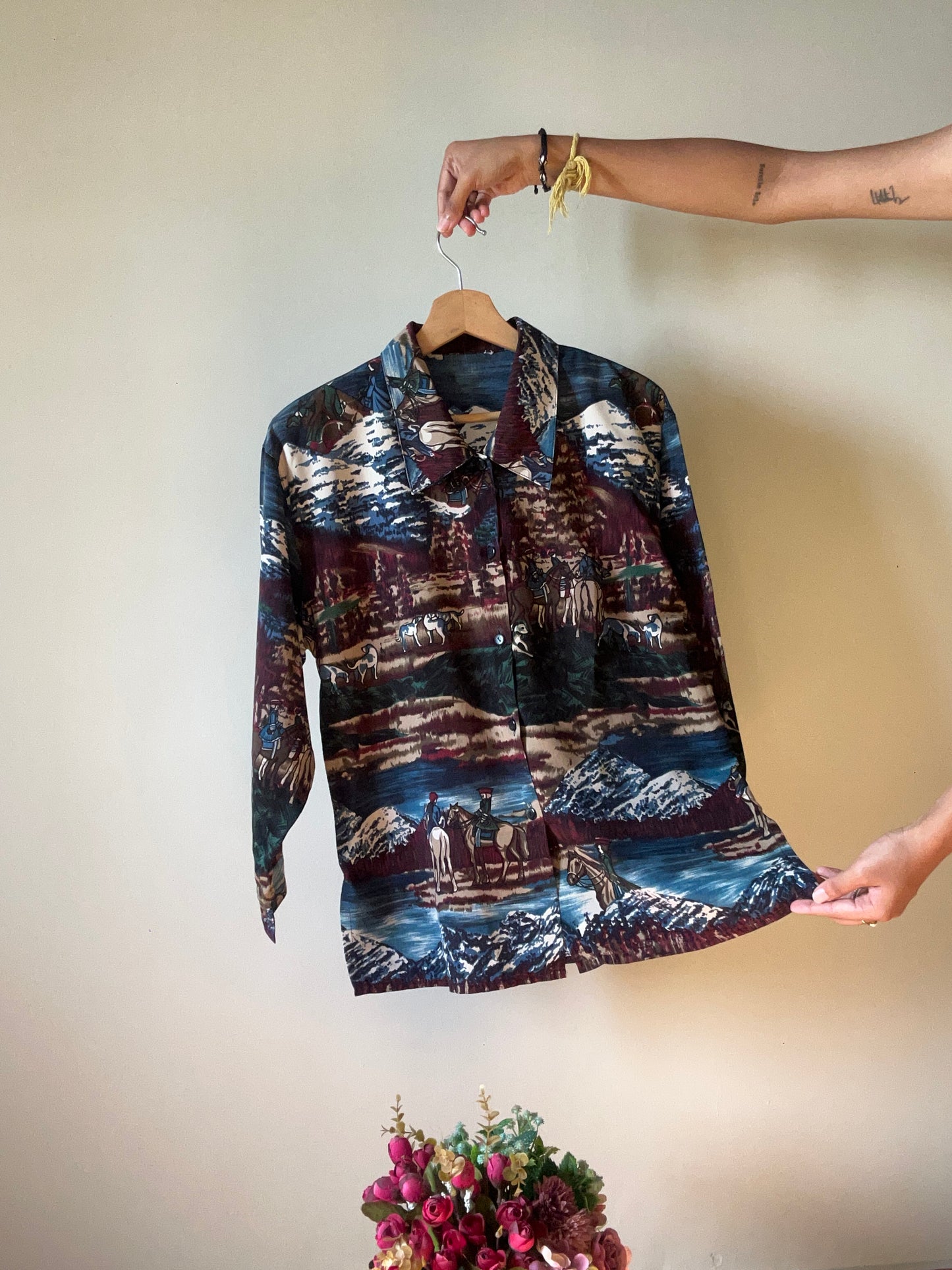 Vintage Mountain life Print Shirt