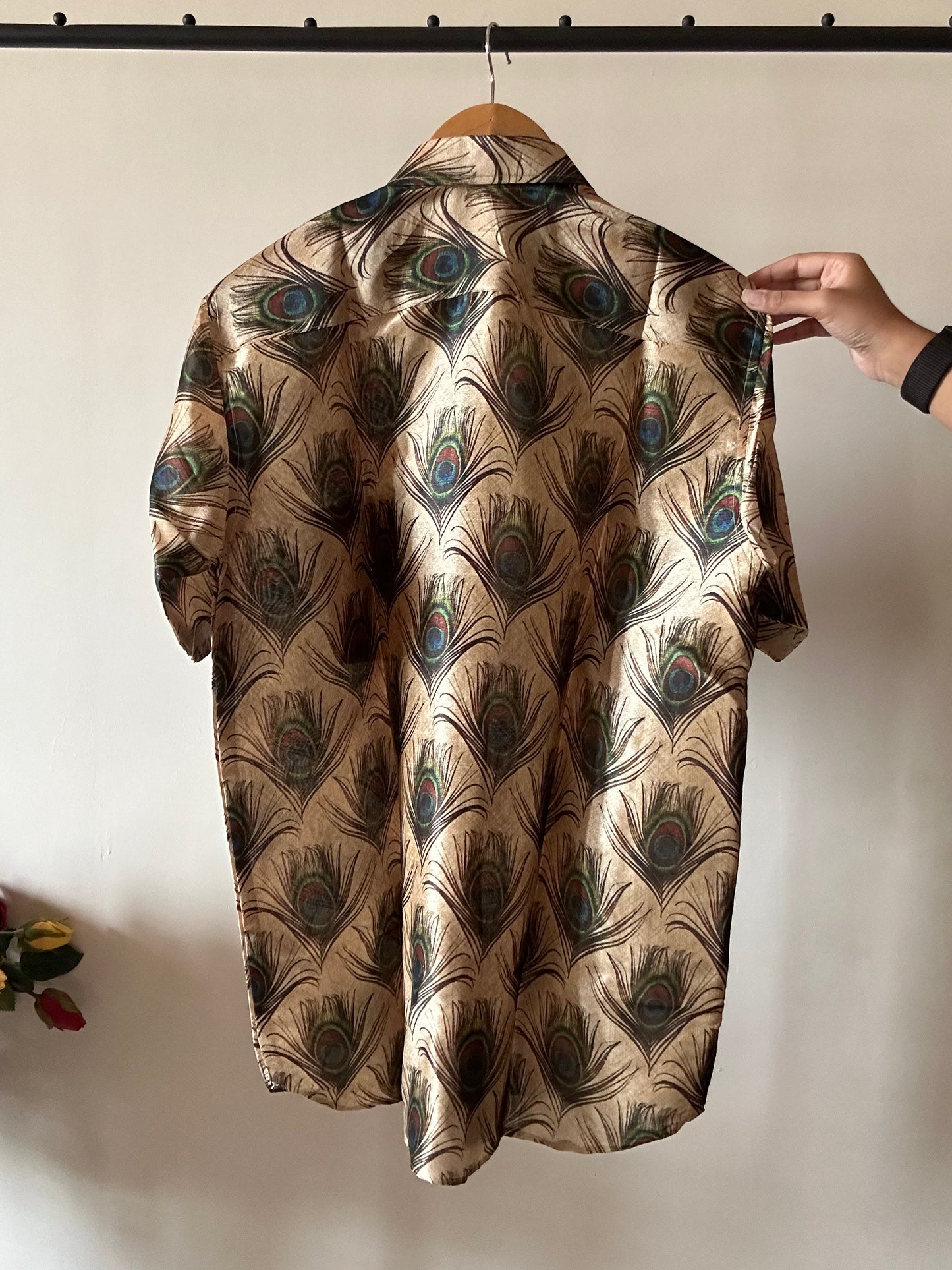 Peacock Feather Tussar Silk Shirt