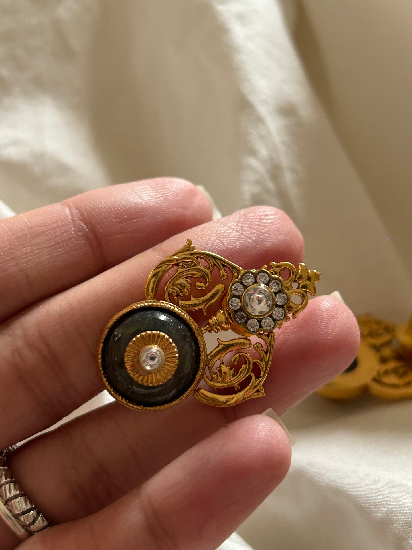 Antique Studs With Heritage Leaf Design