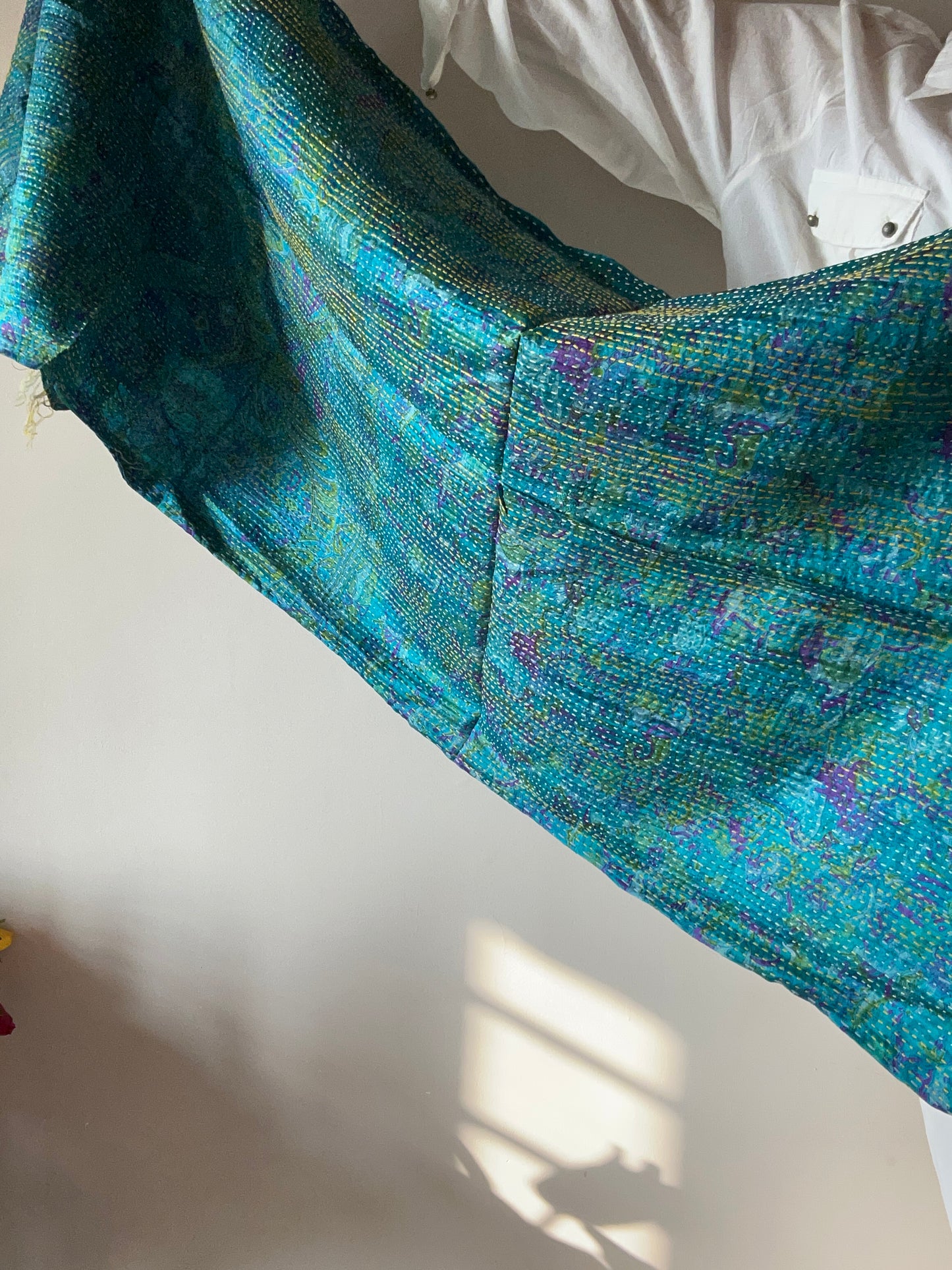 Blue Abstract Traditional Reversible Stole