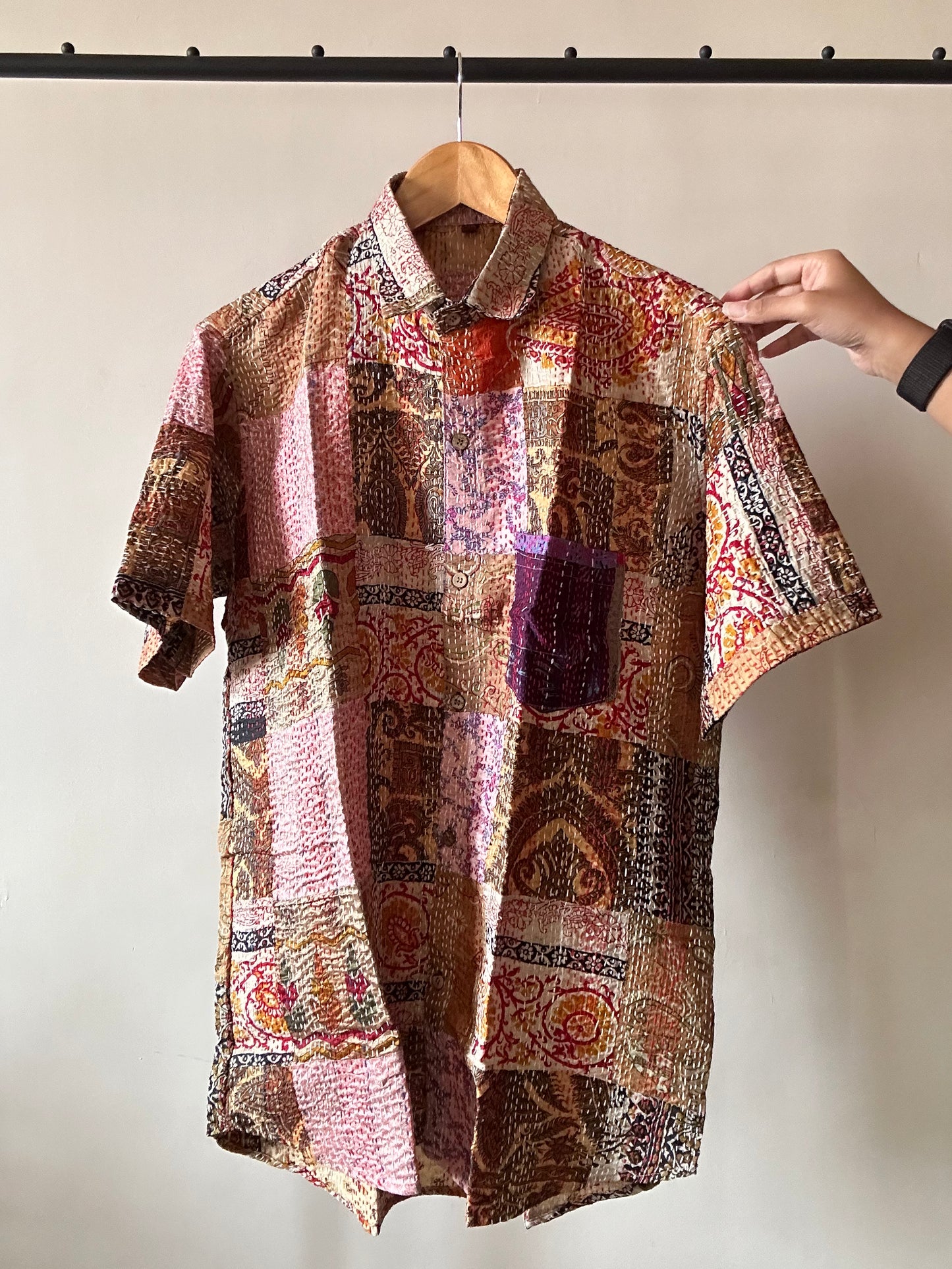 Paradise Patch Work Kantha Embroidery Shirt