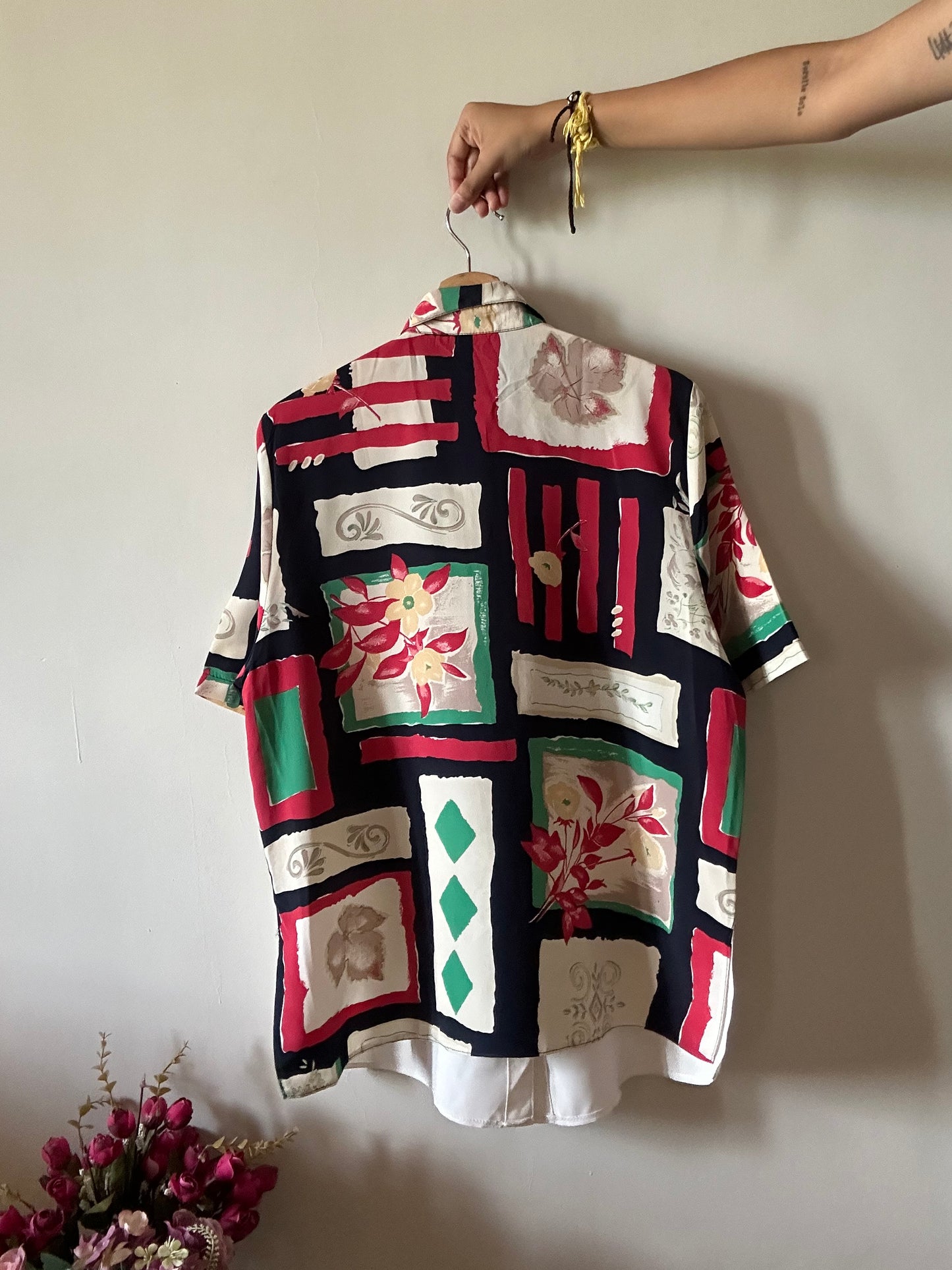 Vintage Canada Layered Abstract Print Shirt