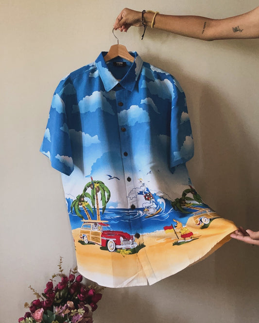 Lowes Vintage Beach Print Shirt