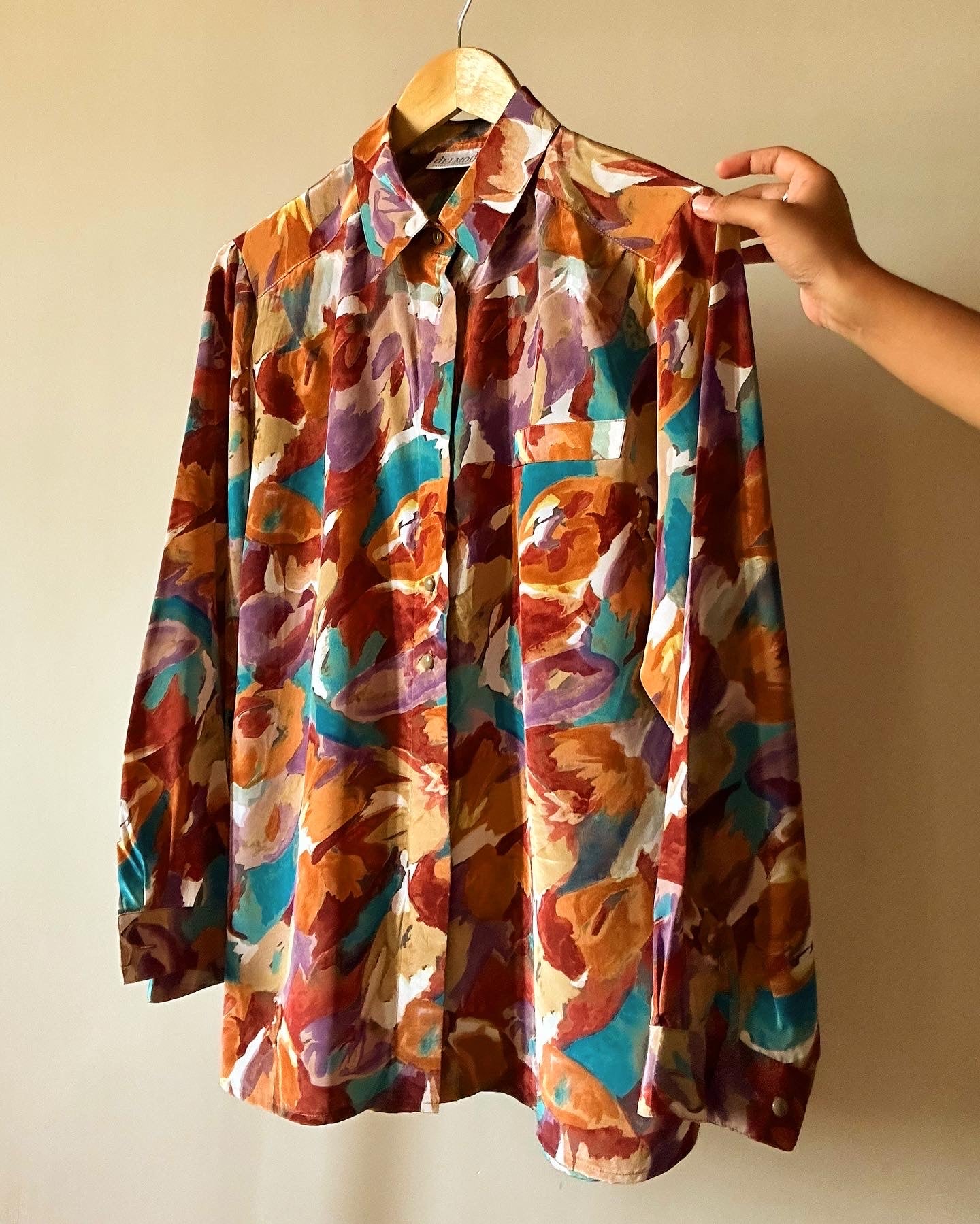 Vintage Delmod International Abstract Print Shirt