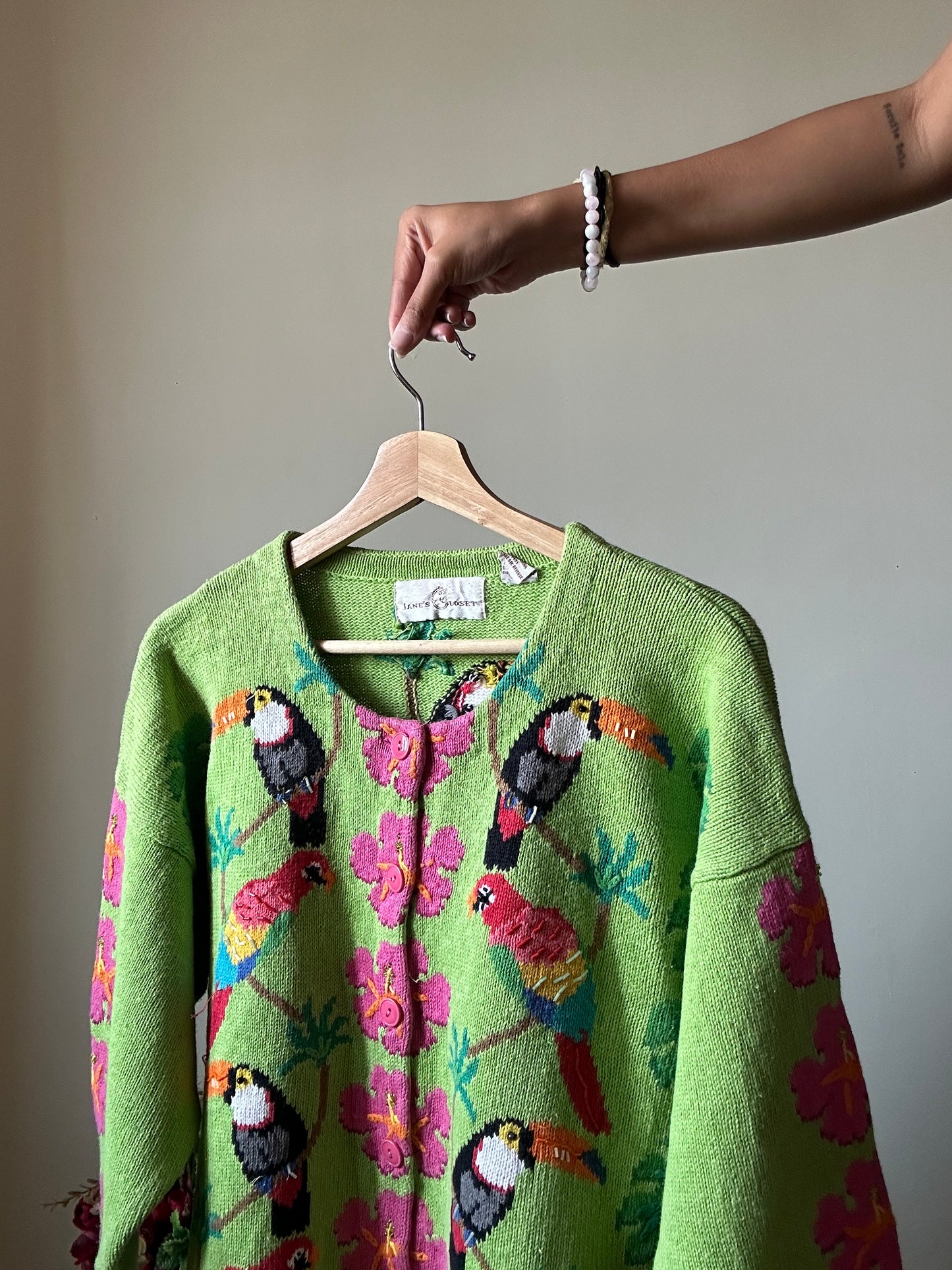 Vintage Jane’s Closet Embroidered Hawain Cardigan