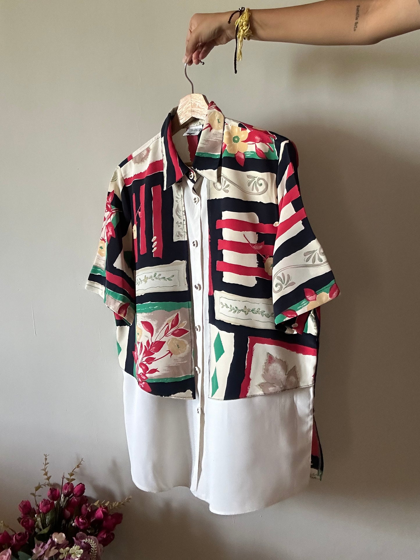 Vintage Canada Layered Abstract Print Shirt