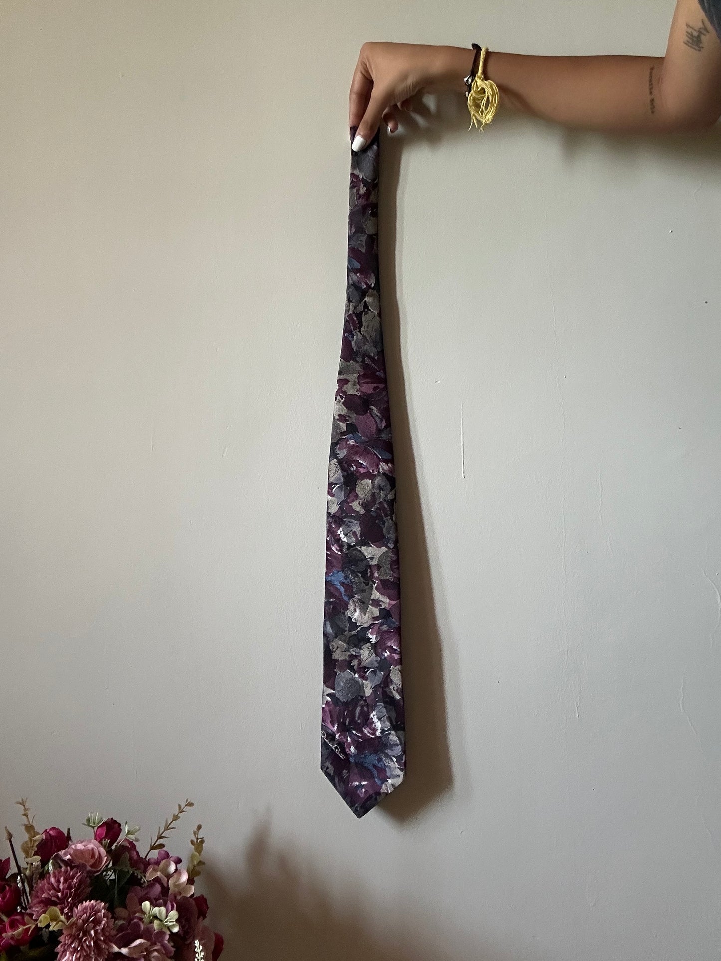 Oscar De La Renta Studios Vintage Floral Tie