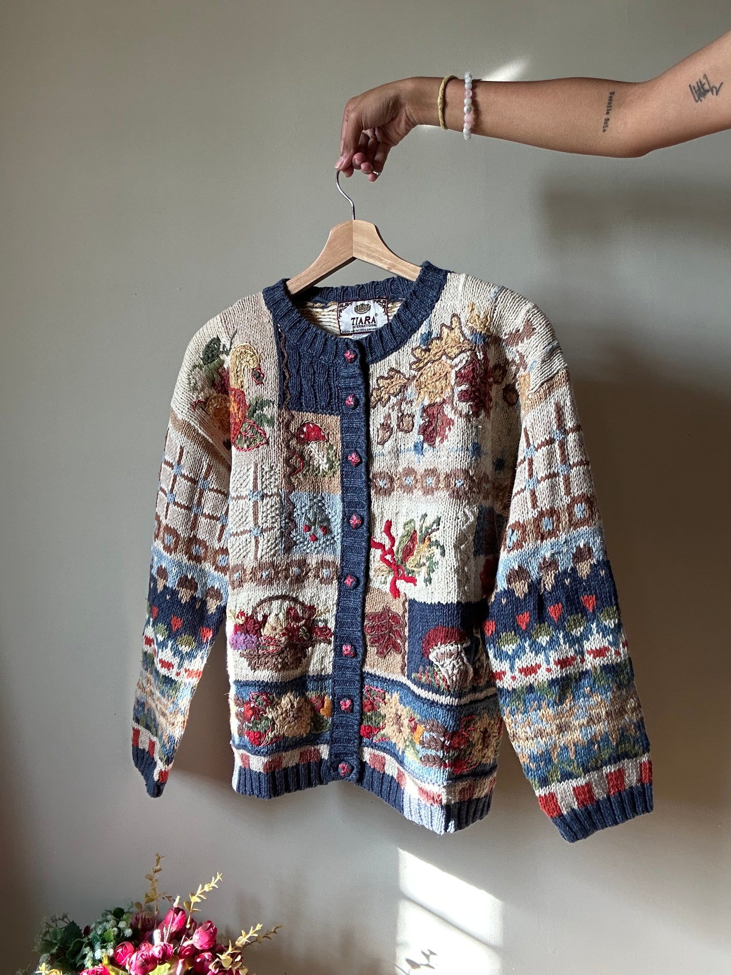 Tiara Vintage Hand Embroidered Cardigan