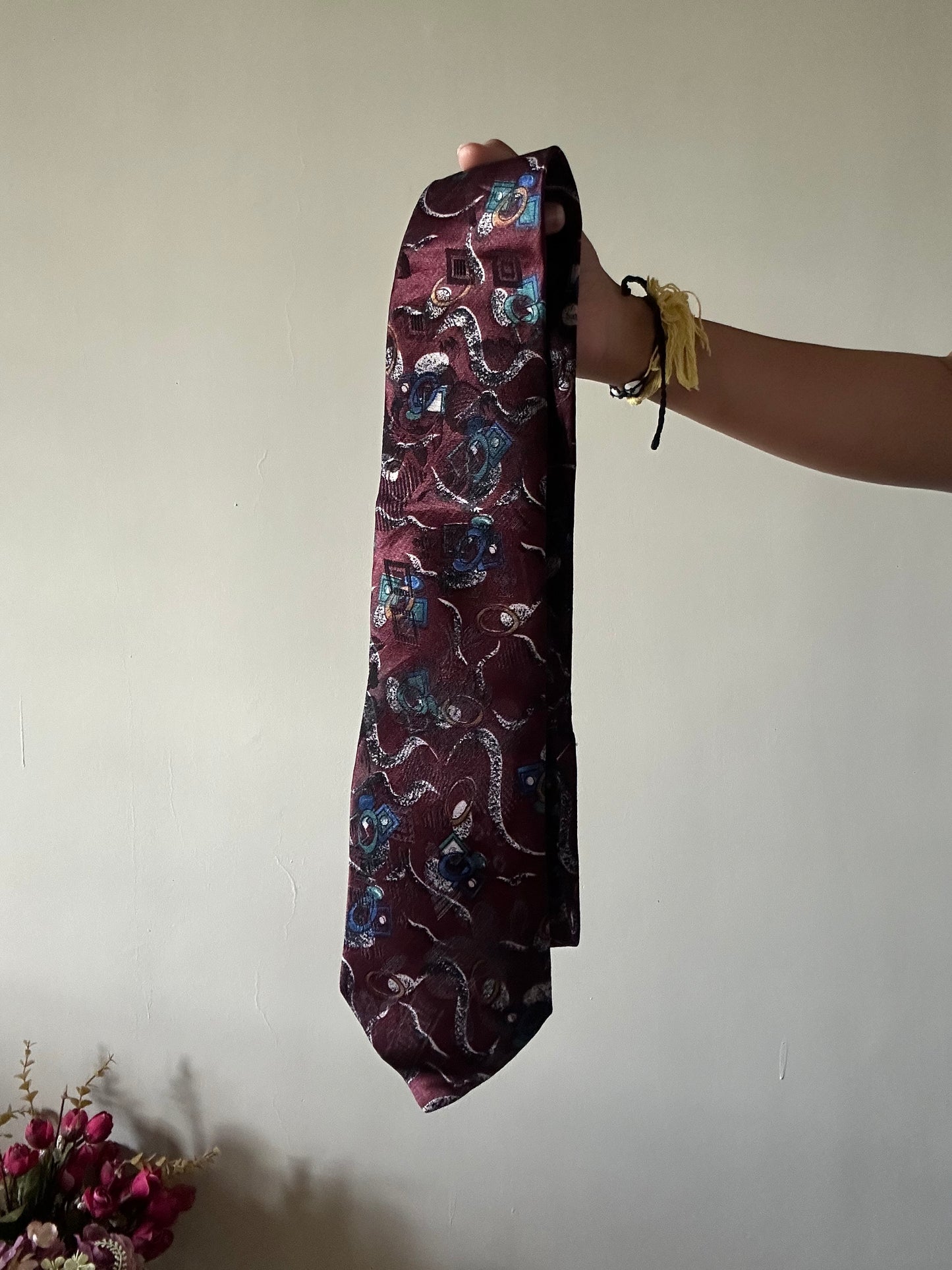 Lucarelli Vintage Abstract Print And Textured Tie