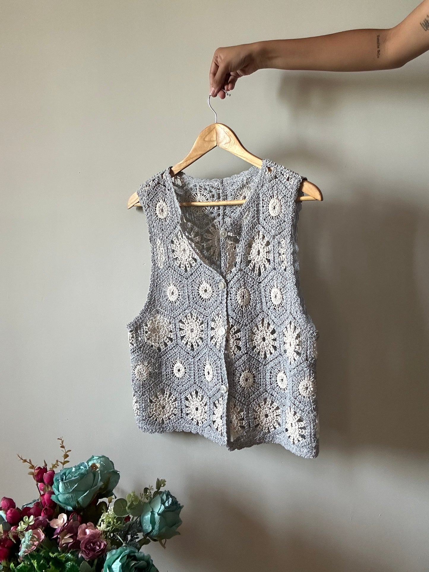 Samansa Mos2 Vintage Crochet Vest