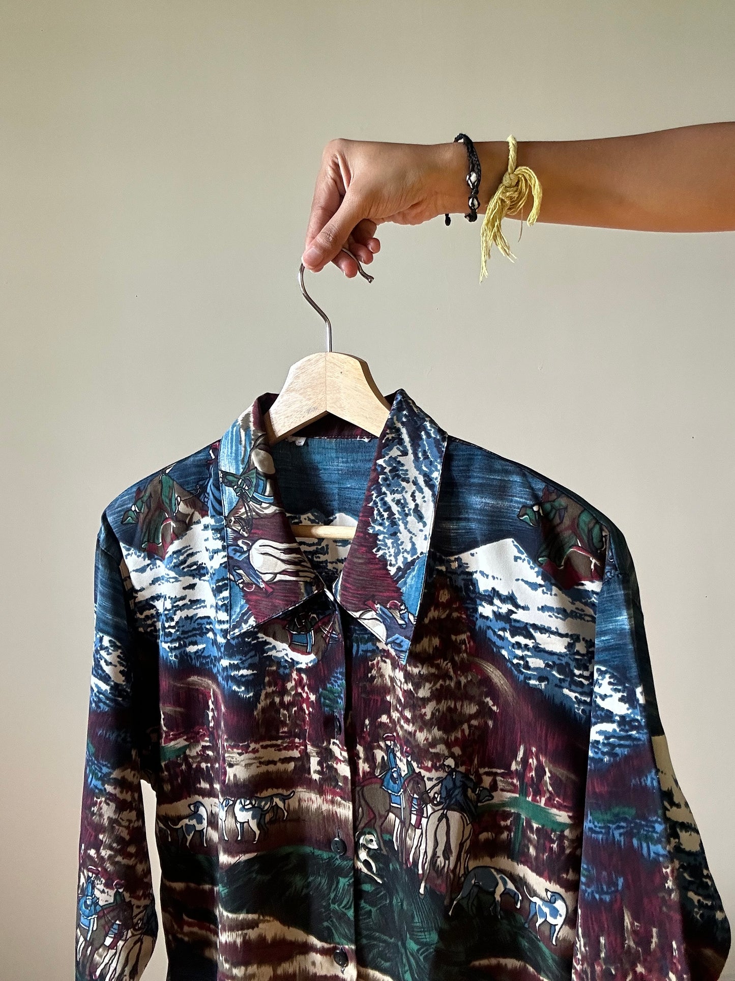 Vintage Mountain life Print Shirt