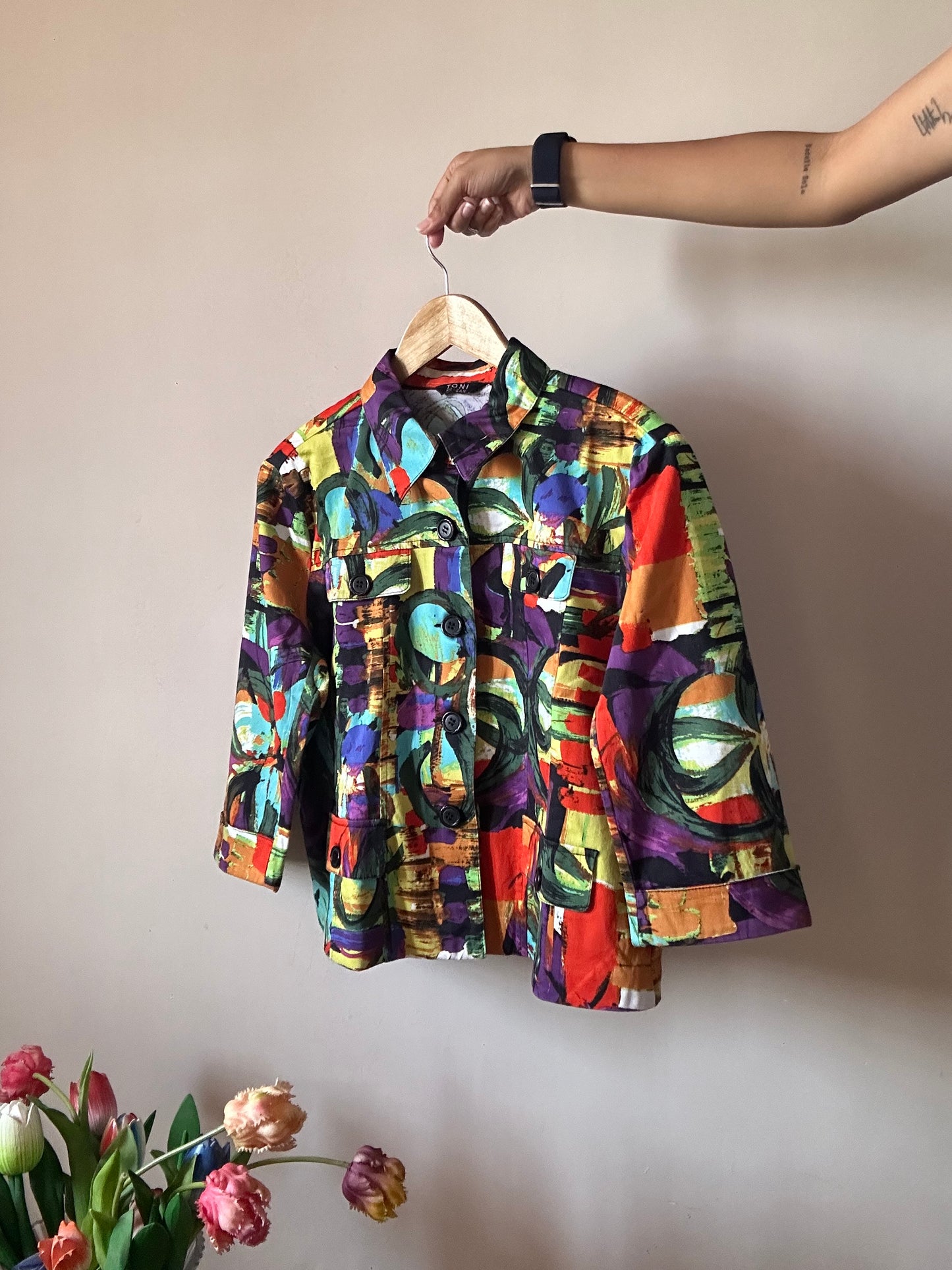 Vintage Toni Morgan Abstract Print Shirt