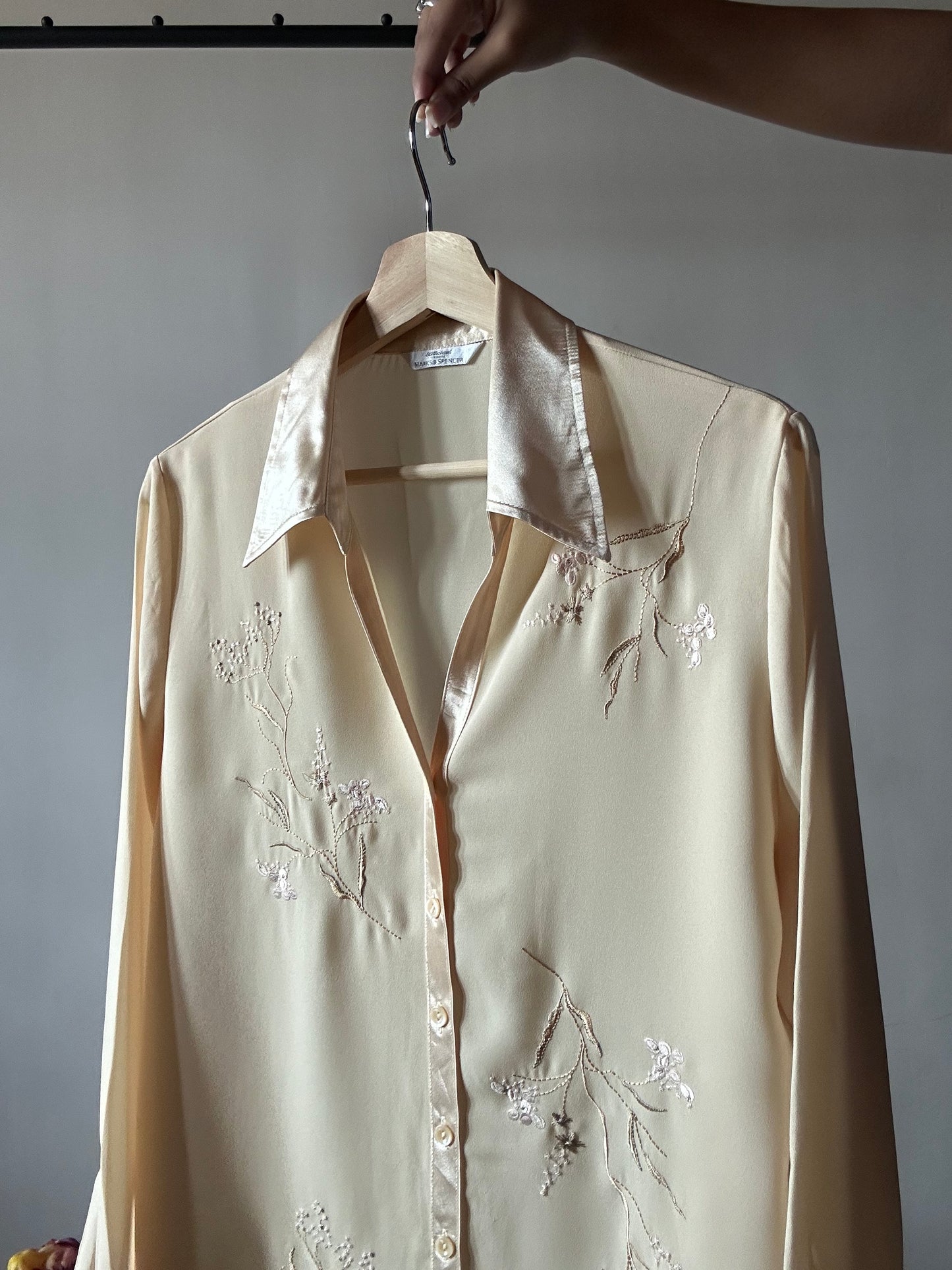 St Michael from Marks & Spencer Floral Embroidered Vintage Shirt