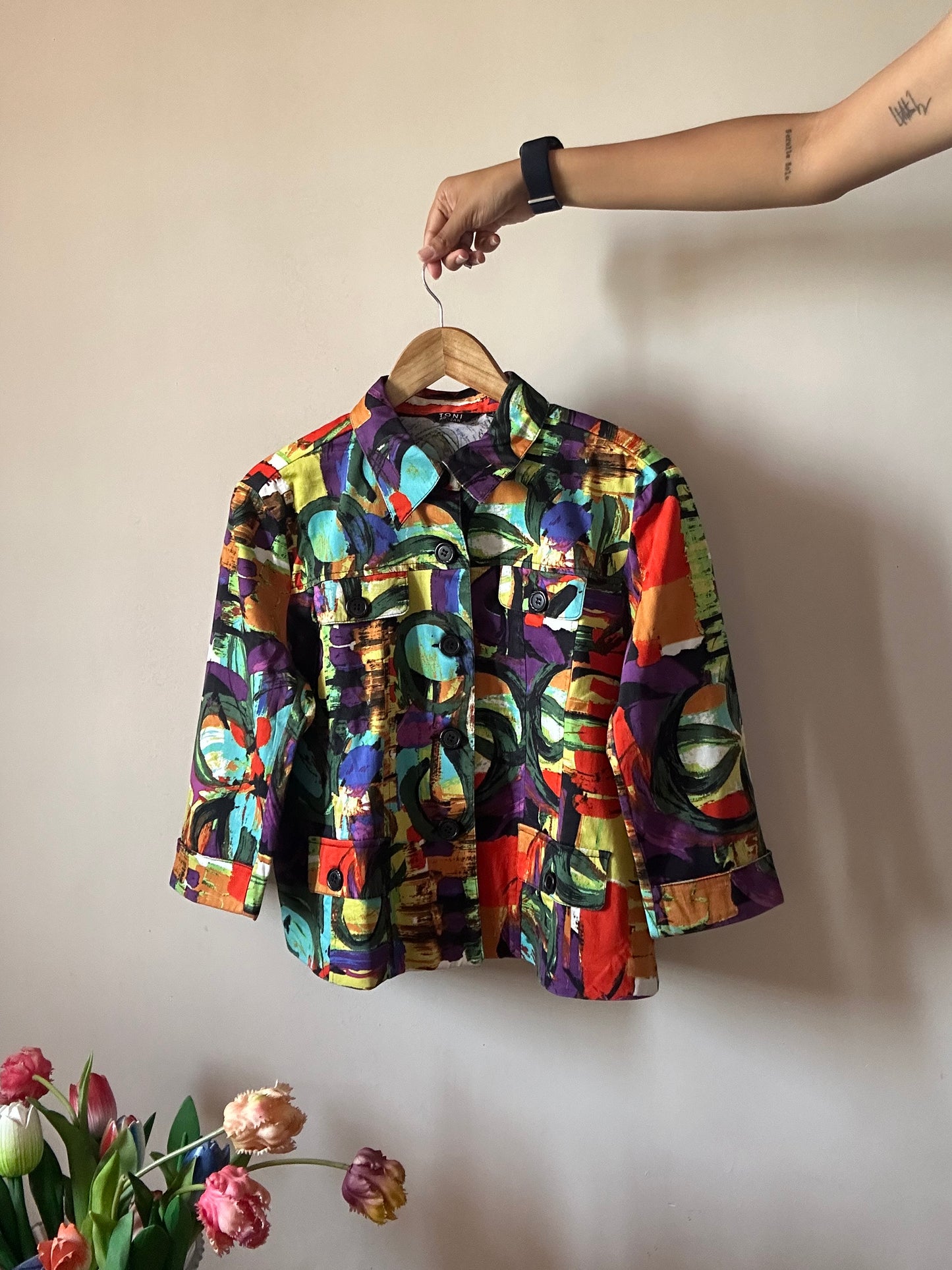 Vintage Toni Morgan Abstract Print Shirt