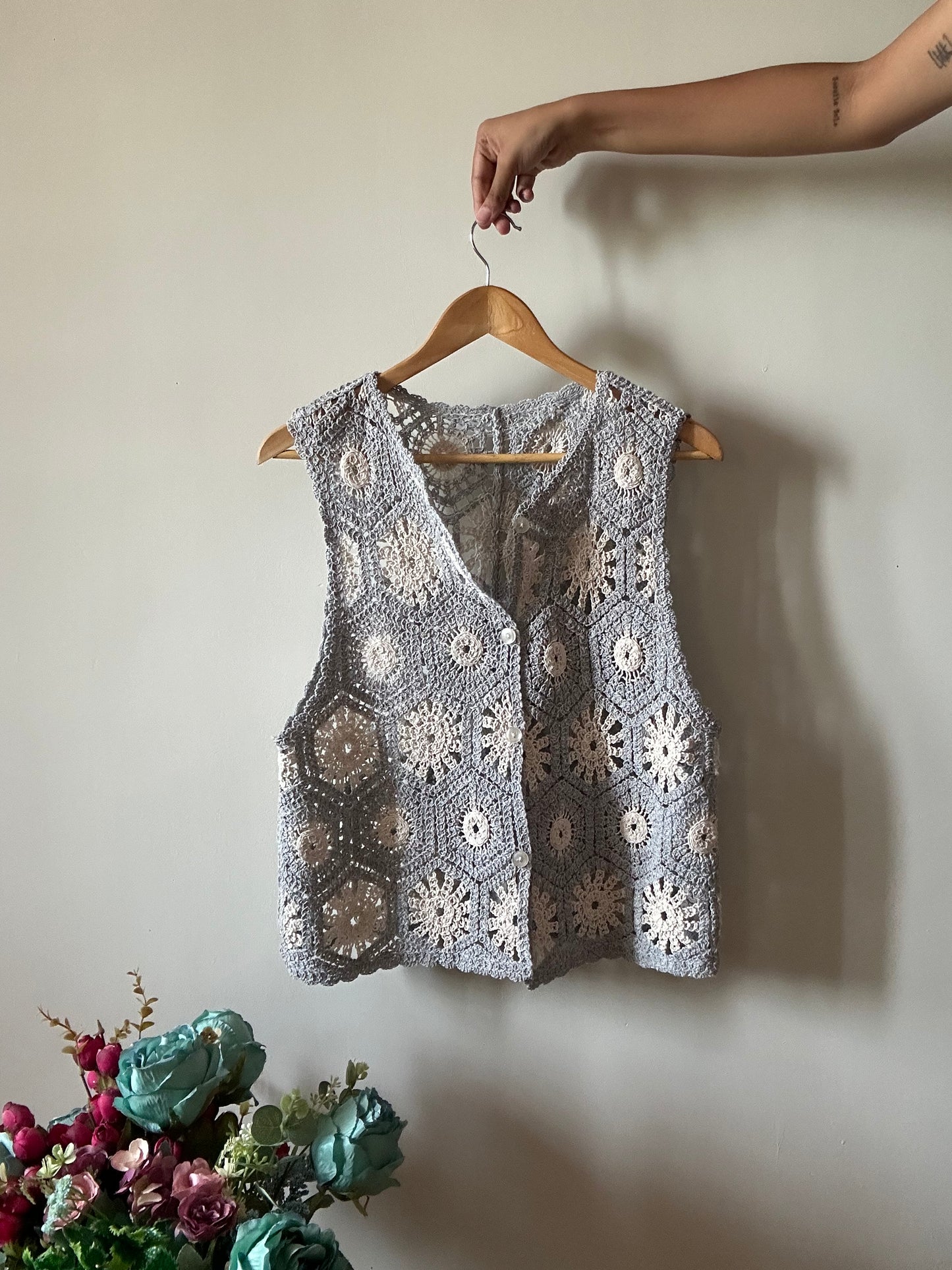 Samansa Mos2 Vintage Crochet Vest