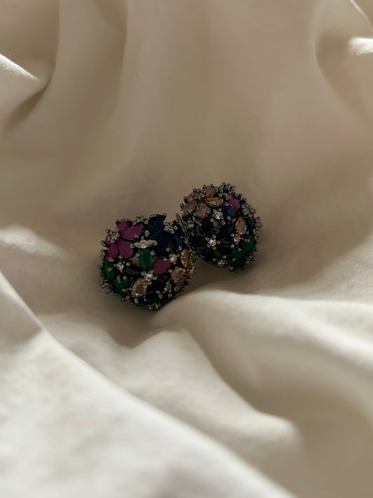 Floral Pattern Stone Studs