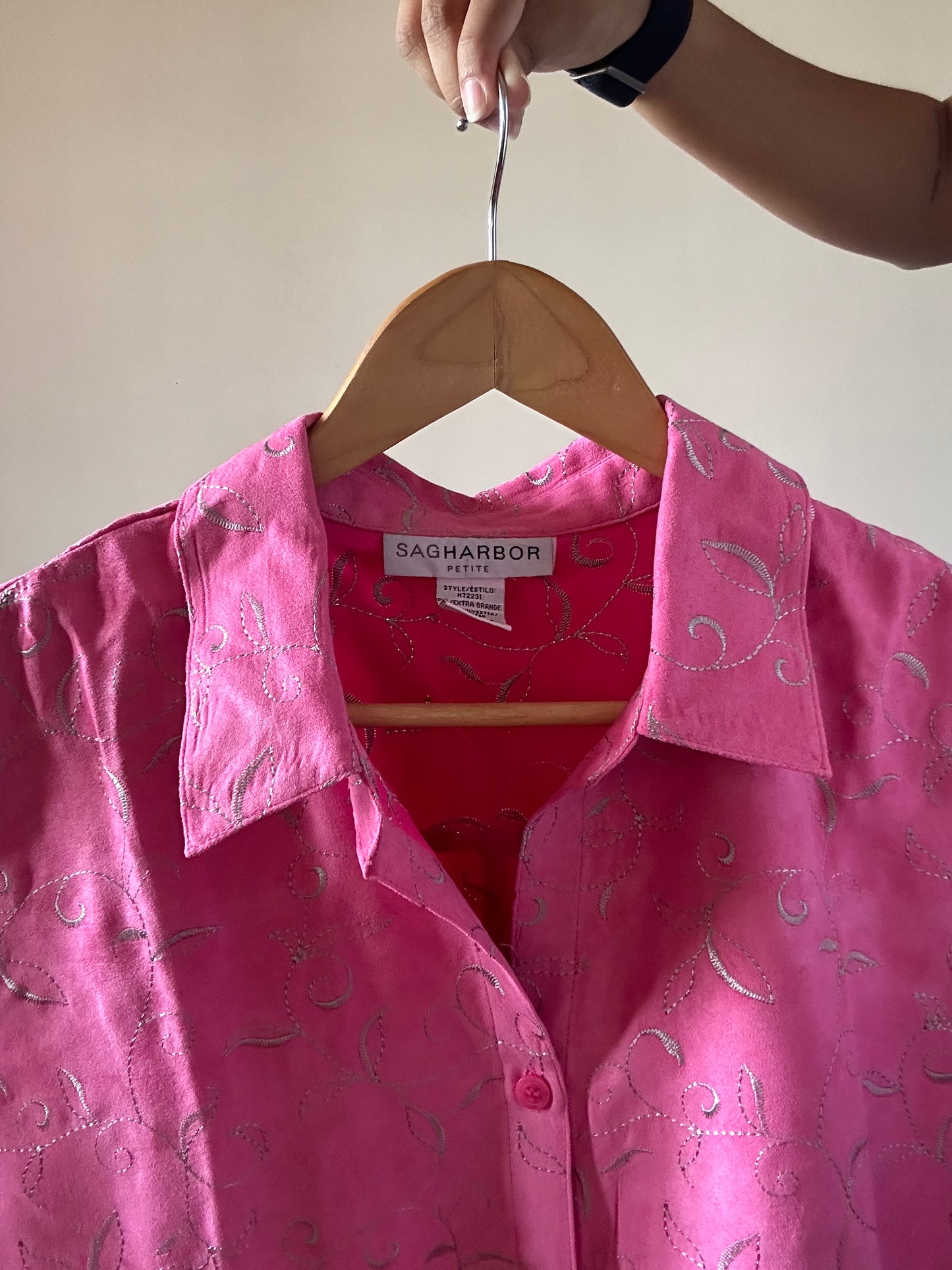 Sagharbor Vintage All Over Embroidered Shirt