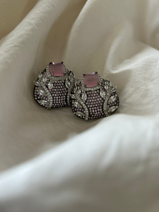 Pink Stone and Coloured Zarkan Studs