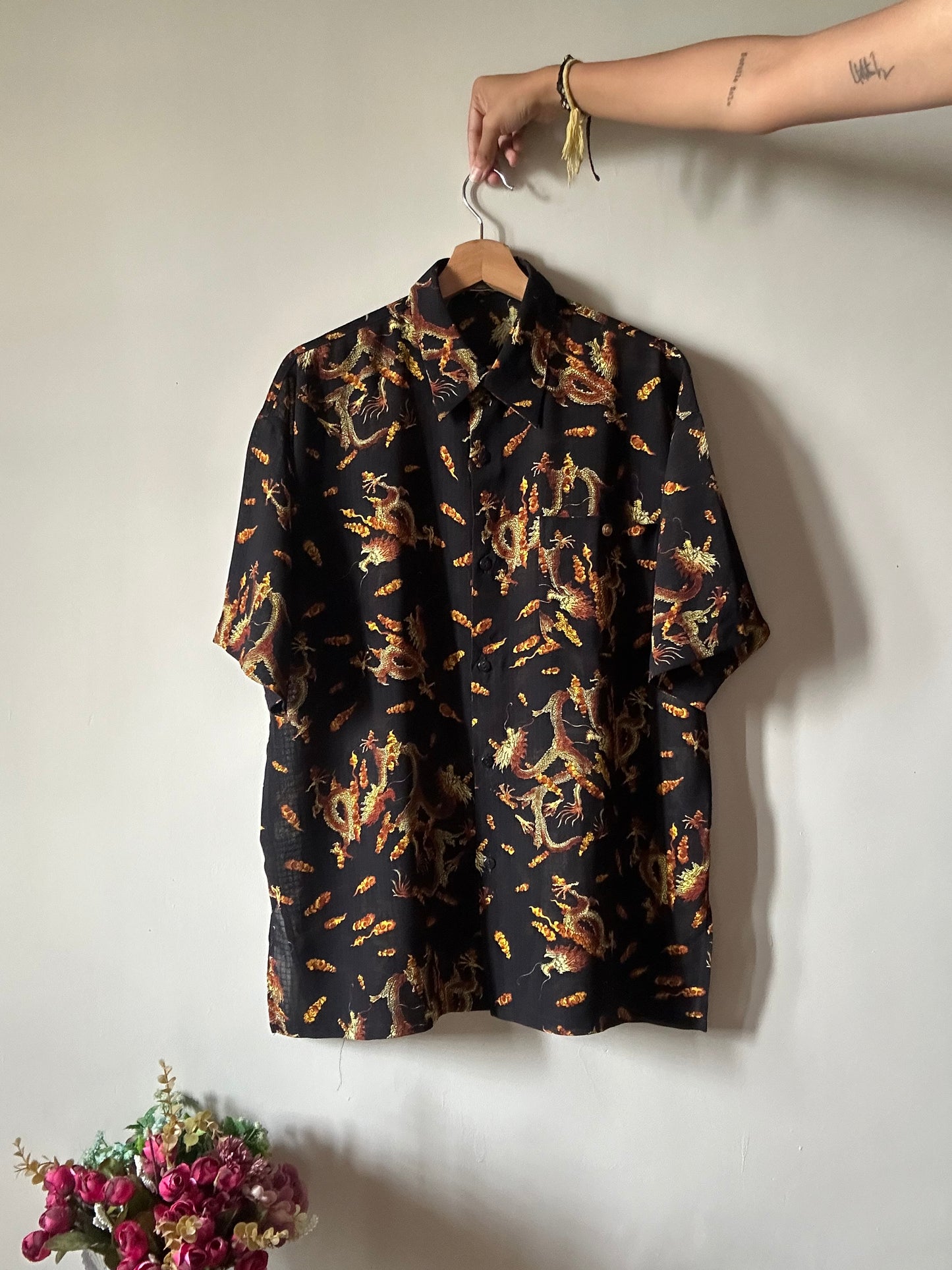 Fashion Studios Vintage Dragon Print Shirt