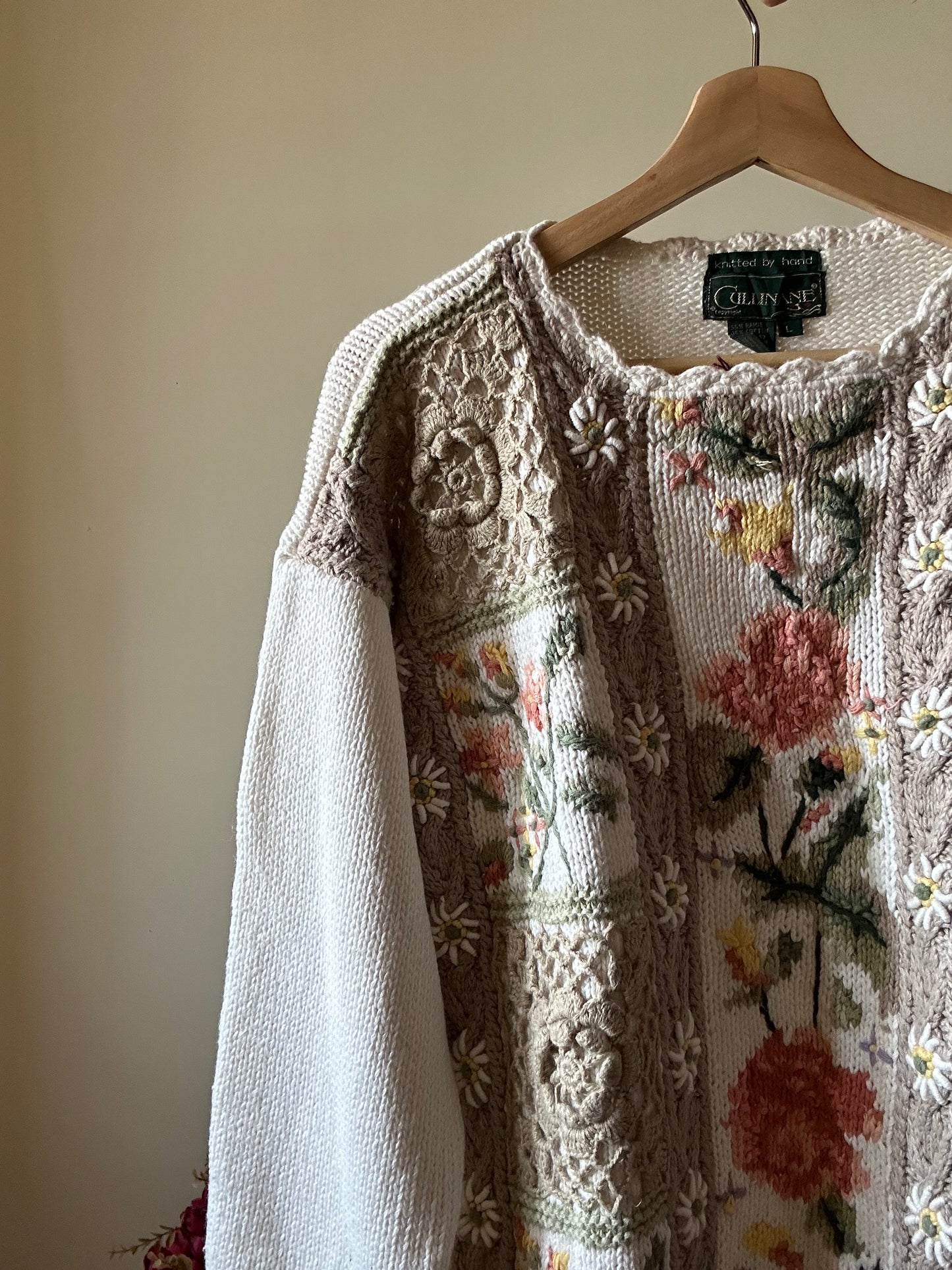 Vintage Cullinane HandKnit Pullover With Embroidery