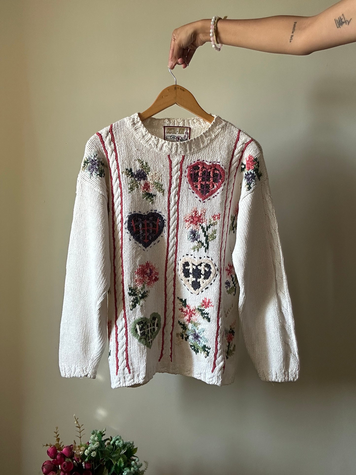 Crystal Kobe Vintage Hand Embroidered Pullover