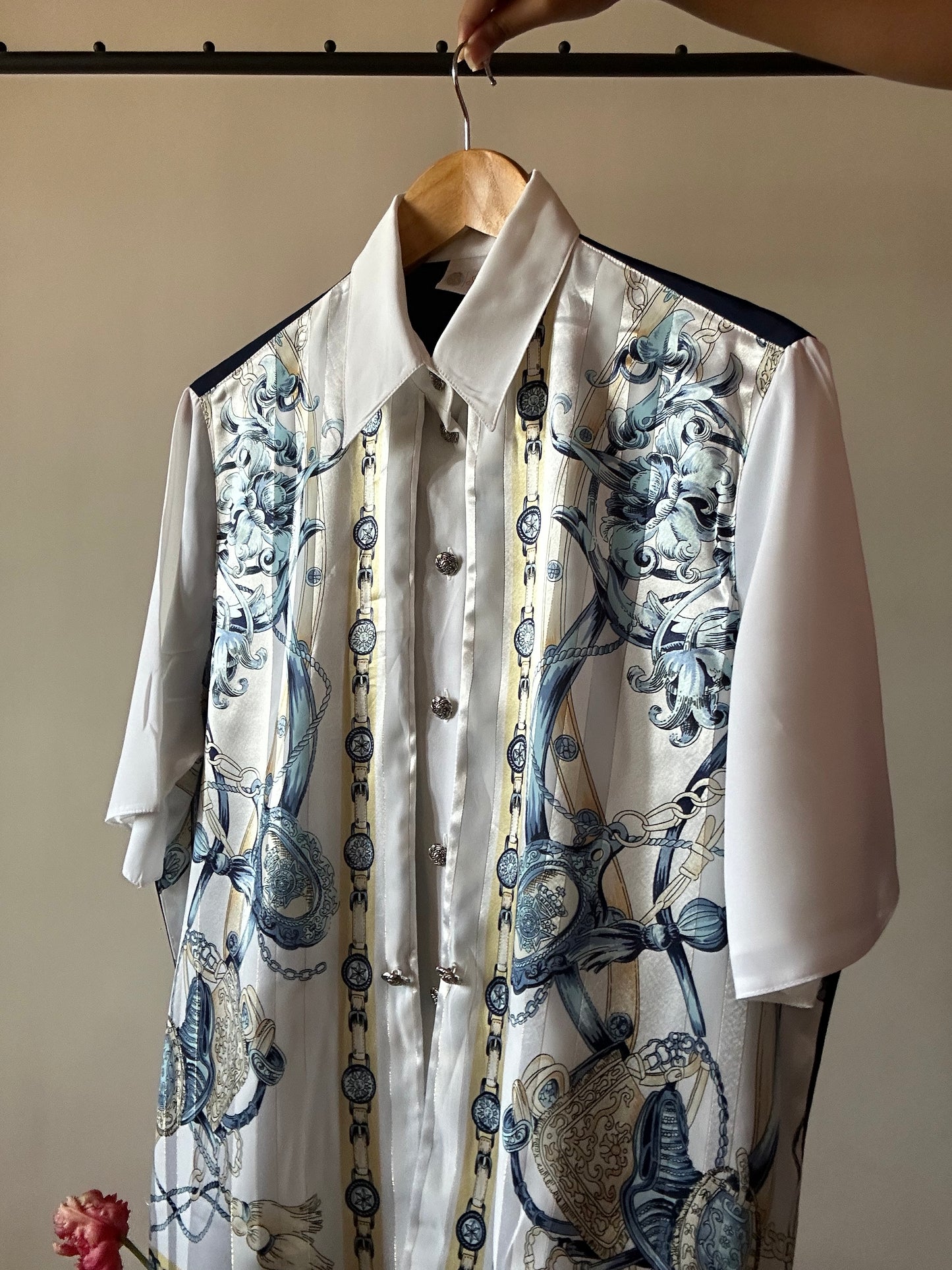 Layered Vintage Barque Print Shirt