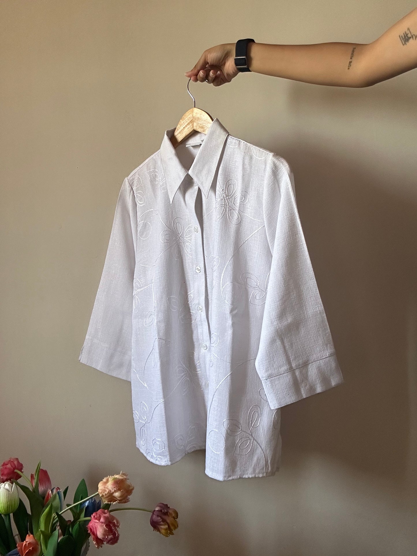 Vintage H-HA Mode Embroidered Shirt