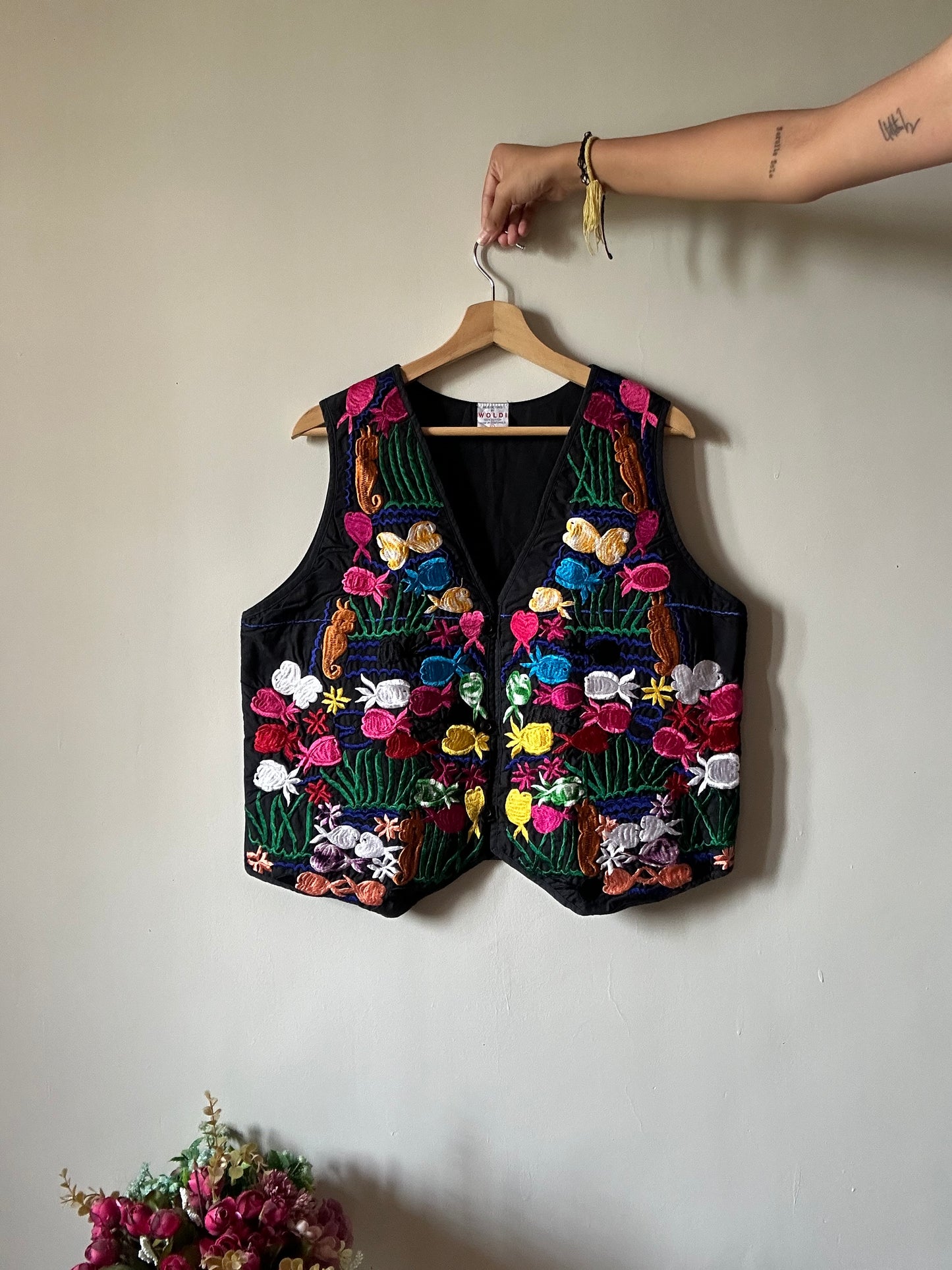 Vintage WOLDI All Embroidered Vest