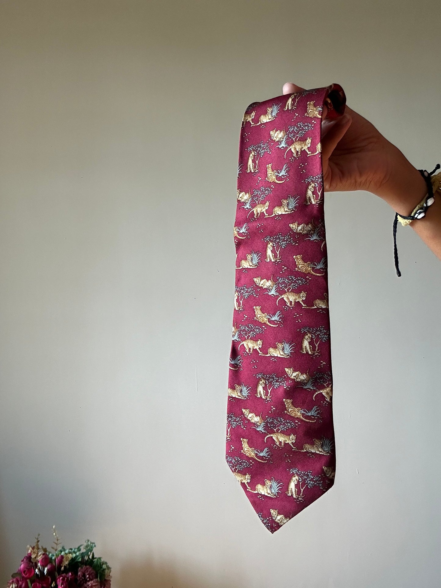 Vintage Edsor Kronen Baby Tiger Print Tie