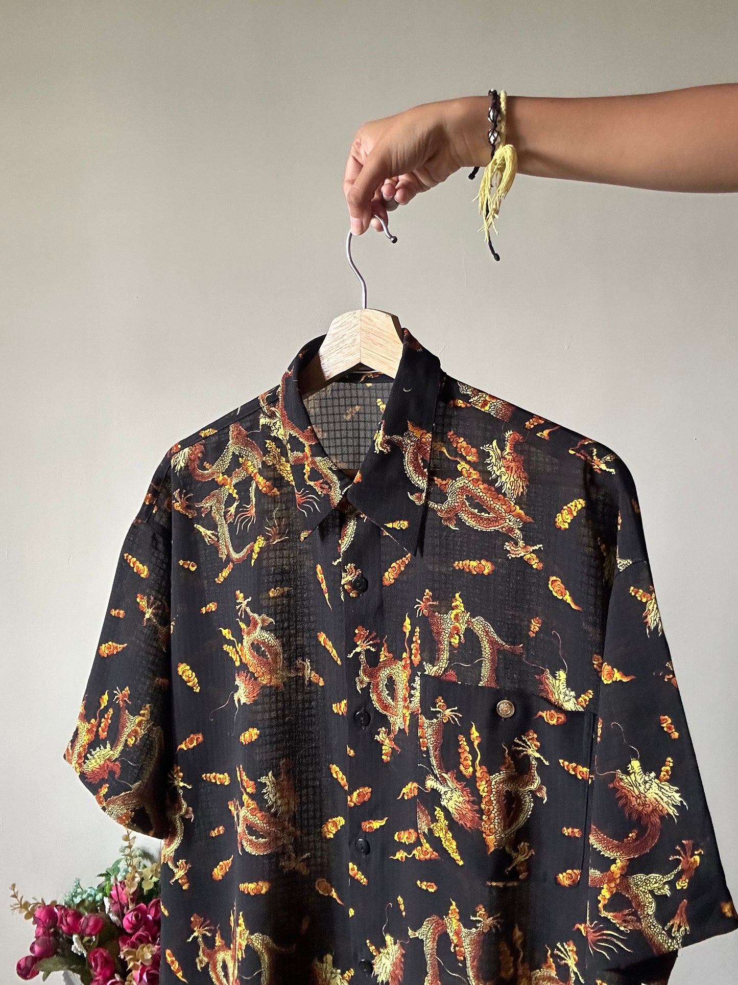 Fashion Studios Vintage Dragon Print Shirt