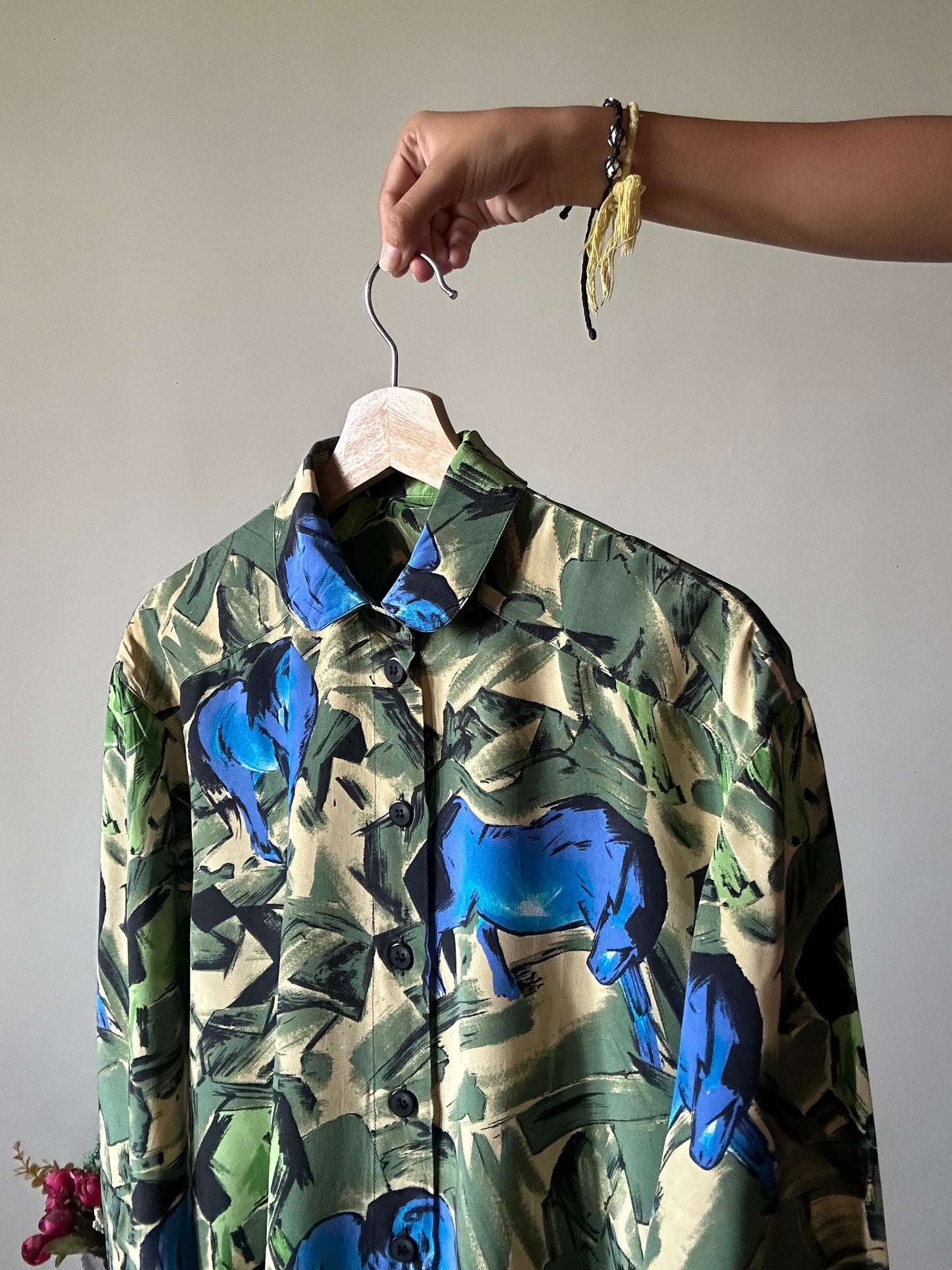 Vintage Abstract Pure Silk Shirt